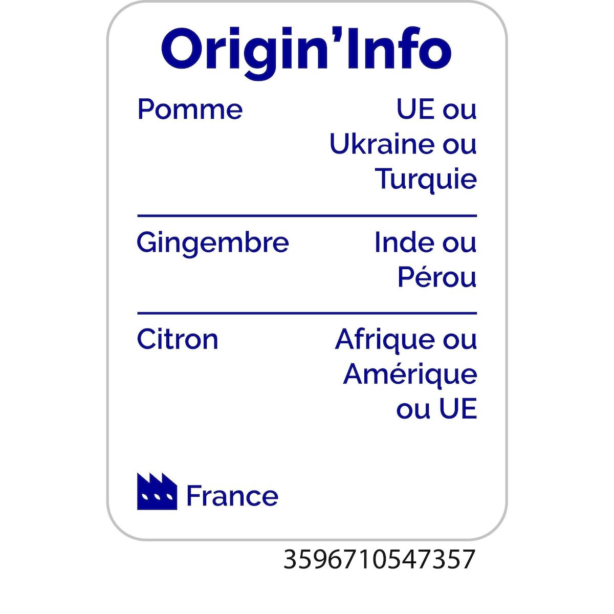 AUCHAN Shot Gingembre pomme citron boîte 15cl