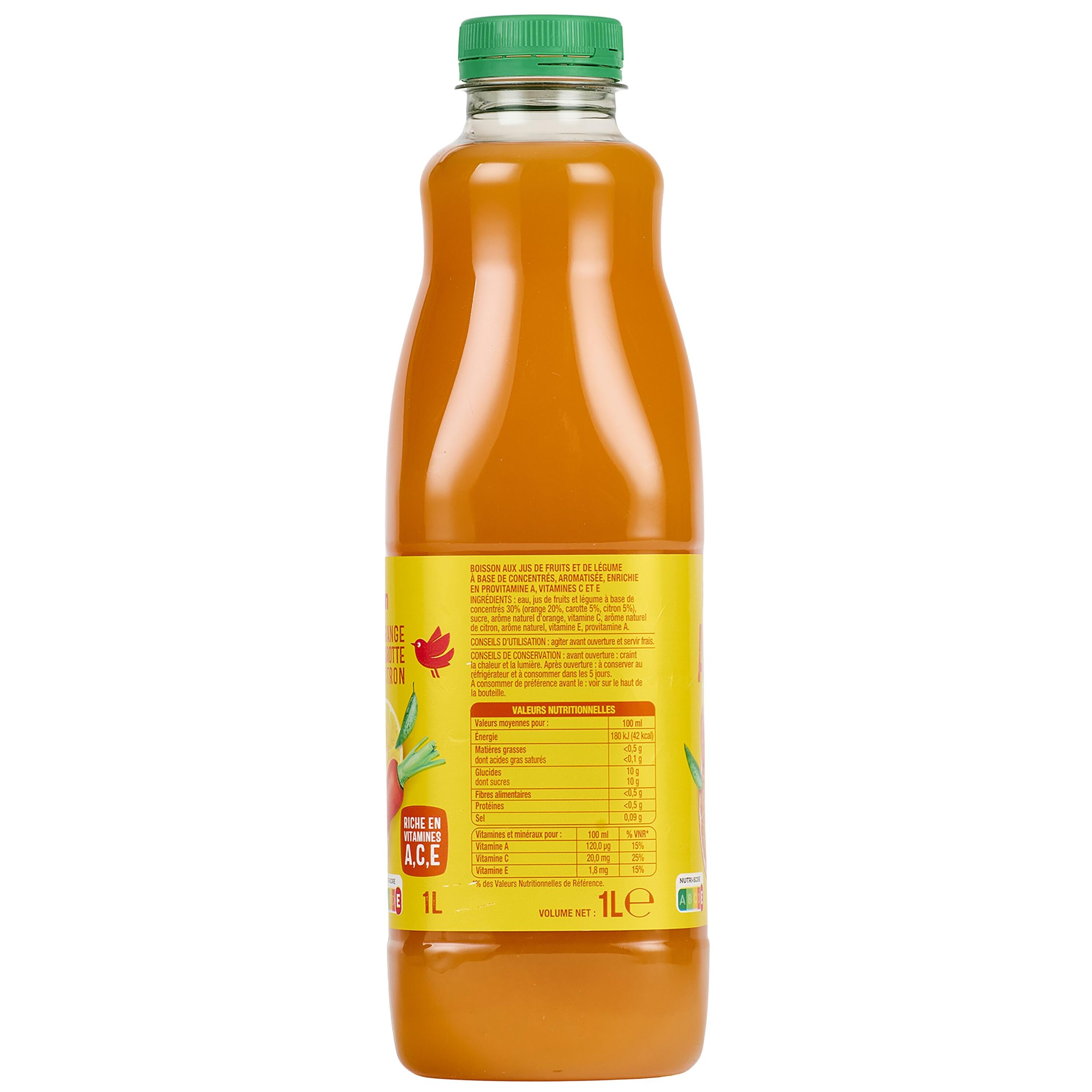 Voir la diapositive 2 : AUCHAN Jus orange carotte citron ACE 1l