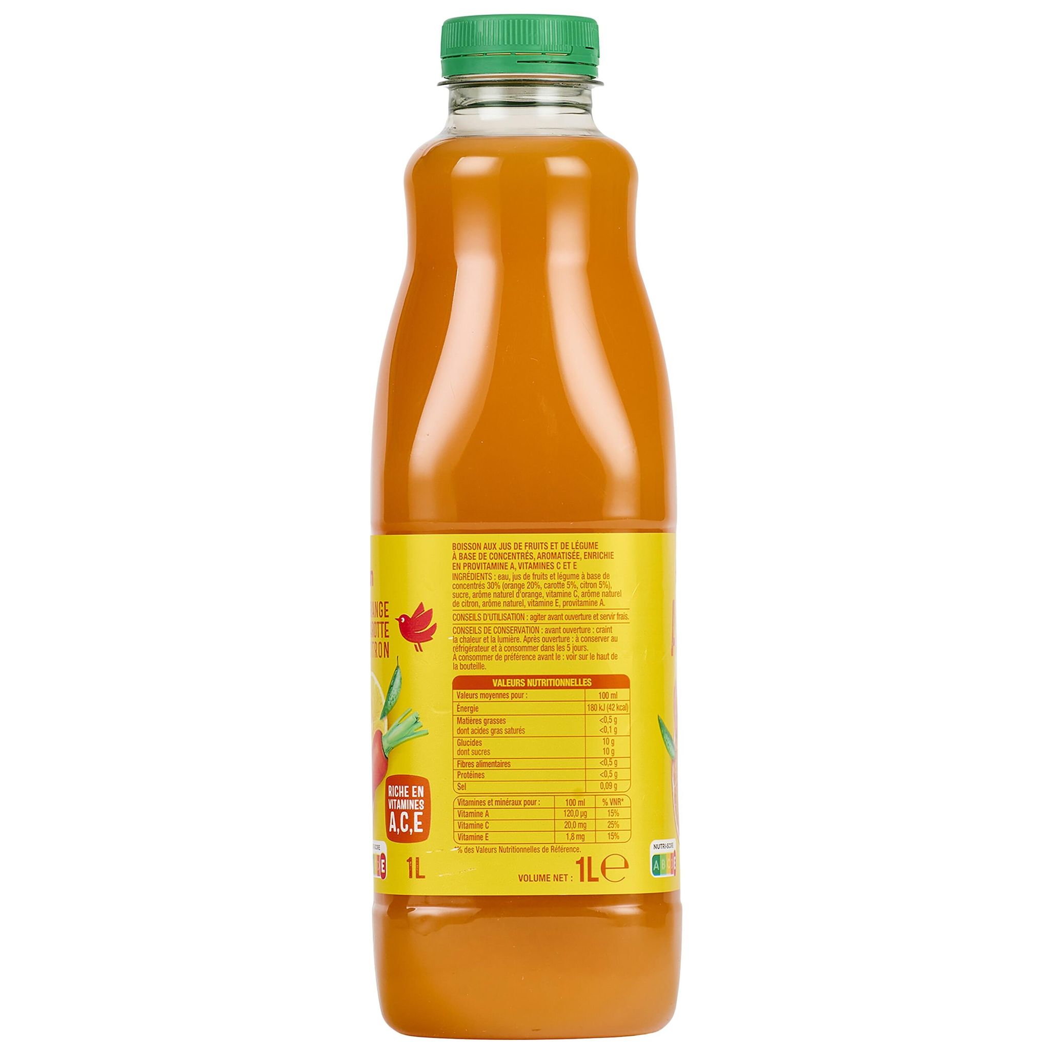 Voir la diapositive 3 : AUCHAN Jus orange carotte citron ACE 1l