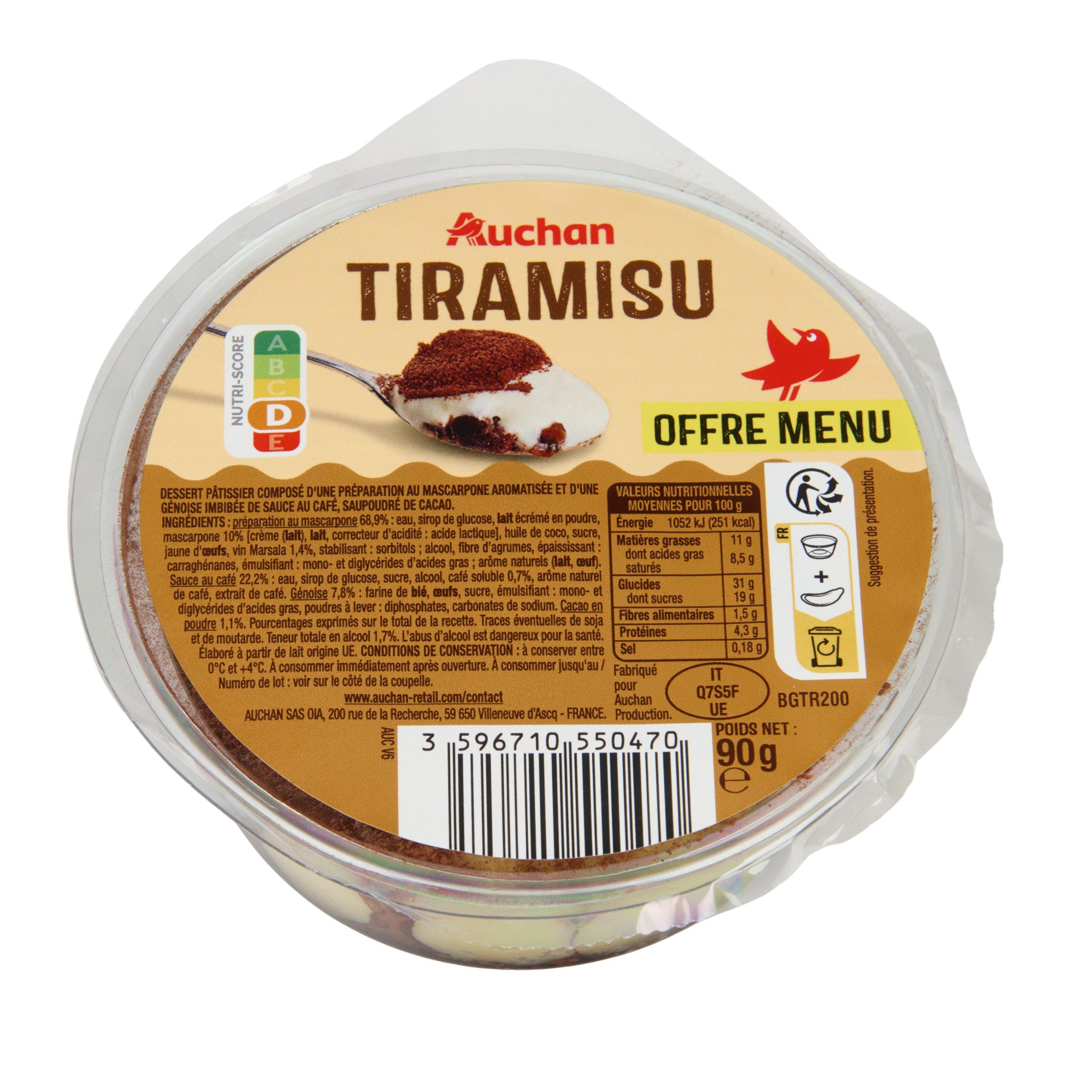Voir la diapositive 3 : AUCHAN Tiramisu 90g