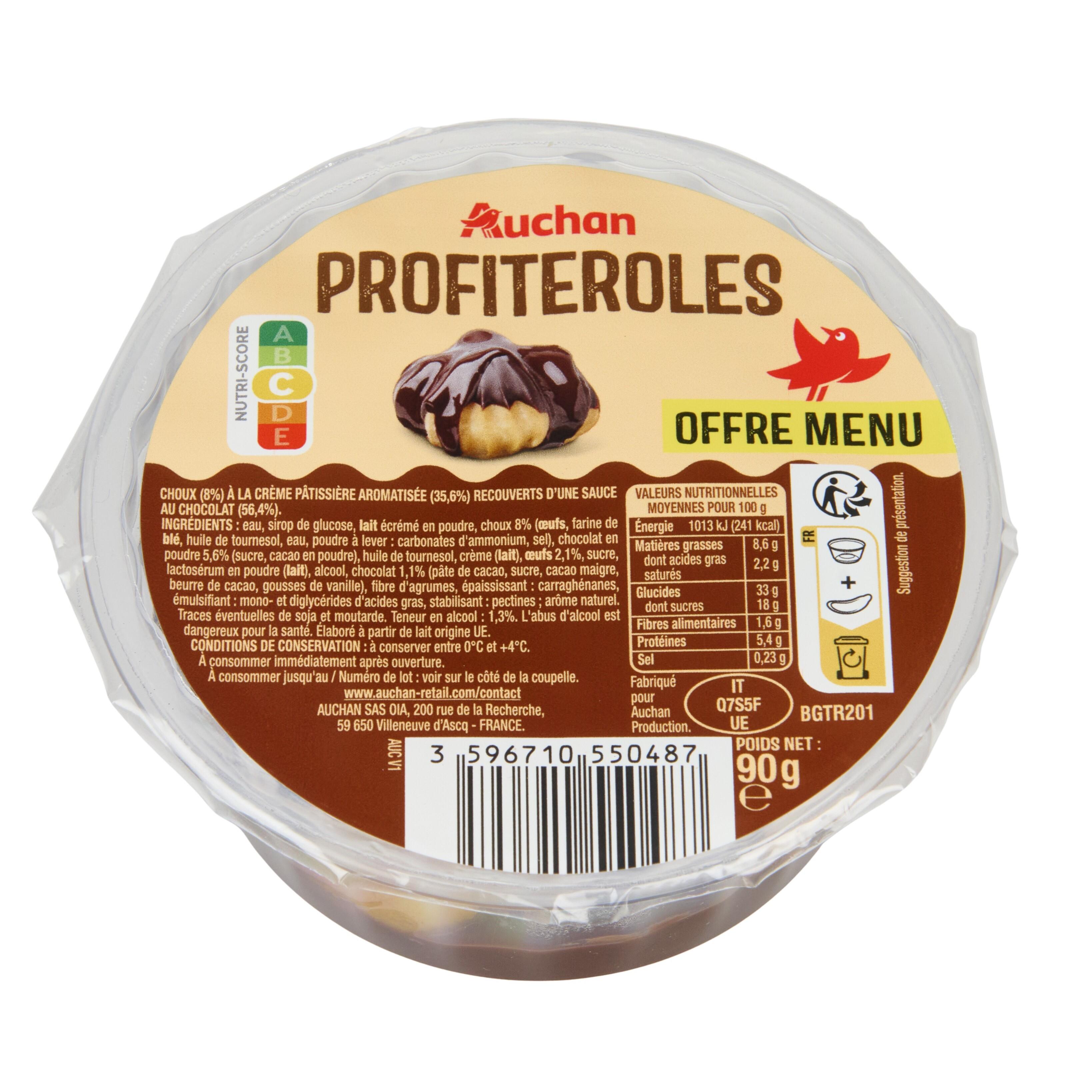 Voir la diapositive 2 : AUCHAN Profiteroles 90g