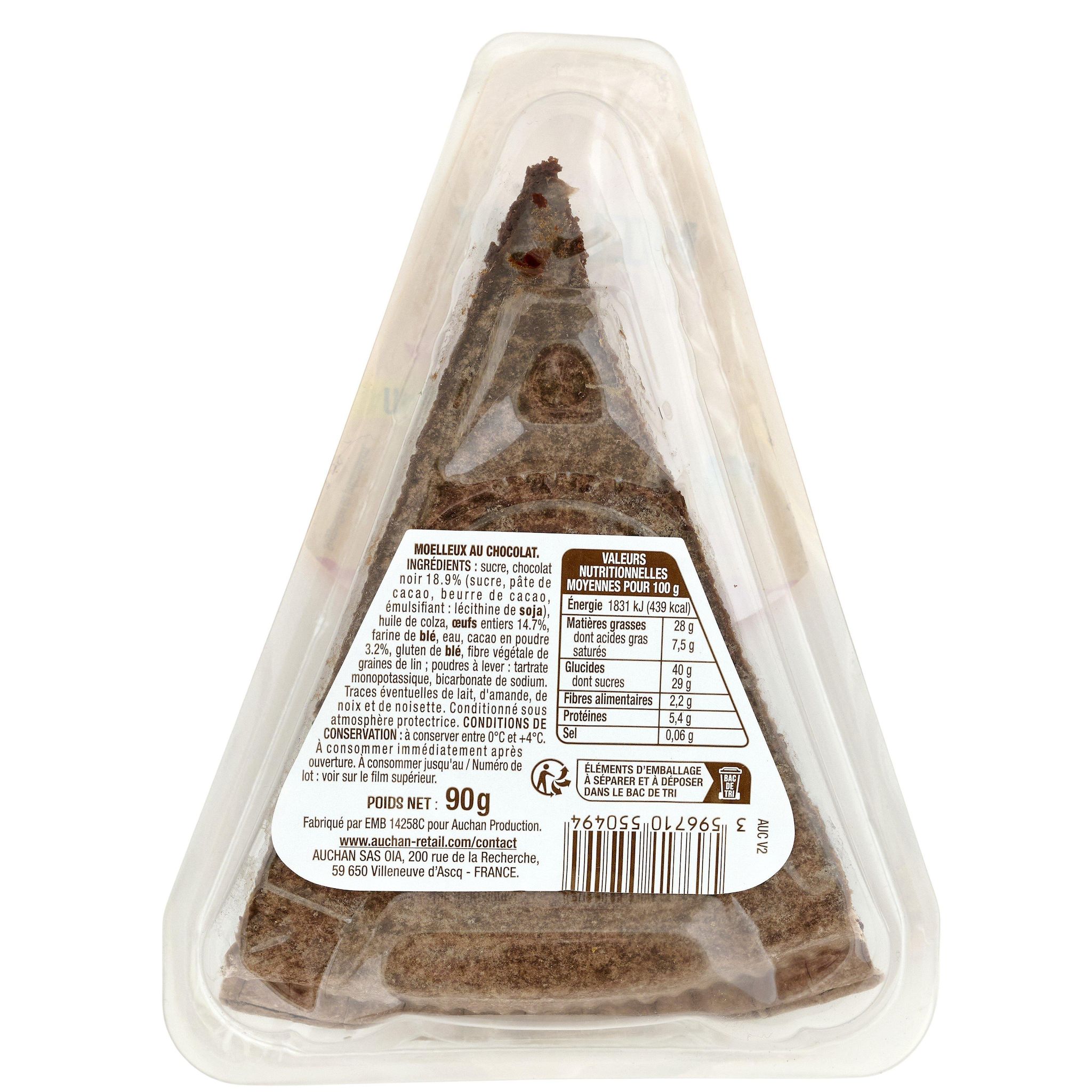 Voir la diapositive 2 : AUCHAN Moelleux au chocolat 90g