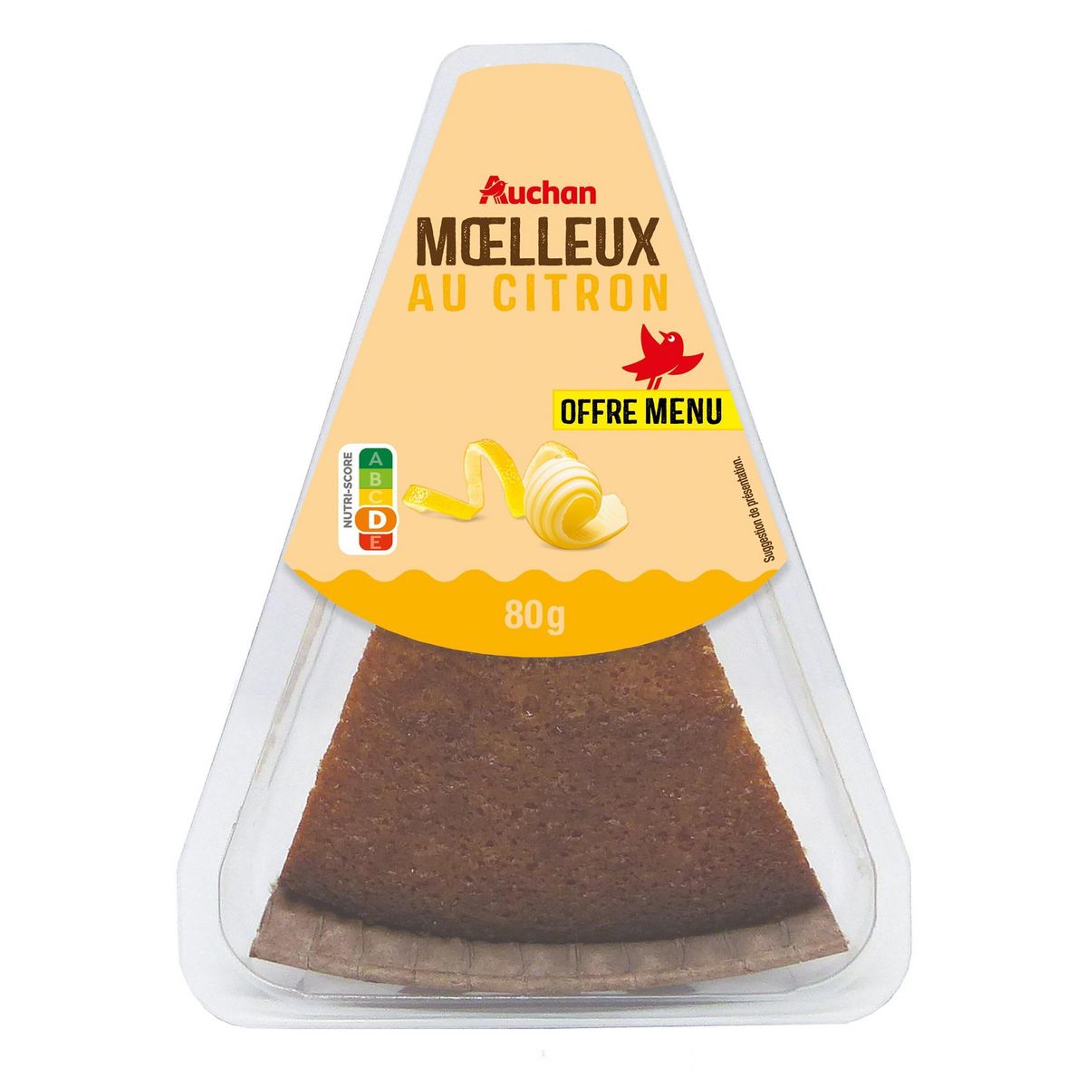 AUCHAN Moelleux citron 80g