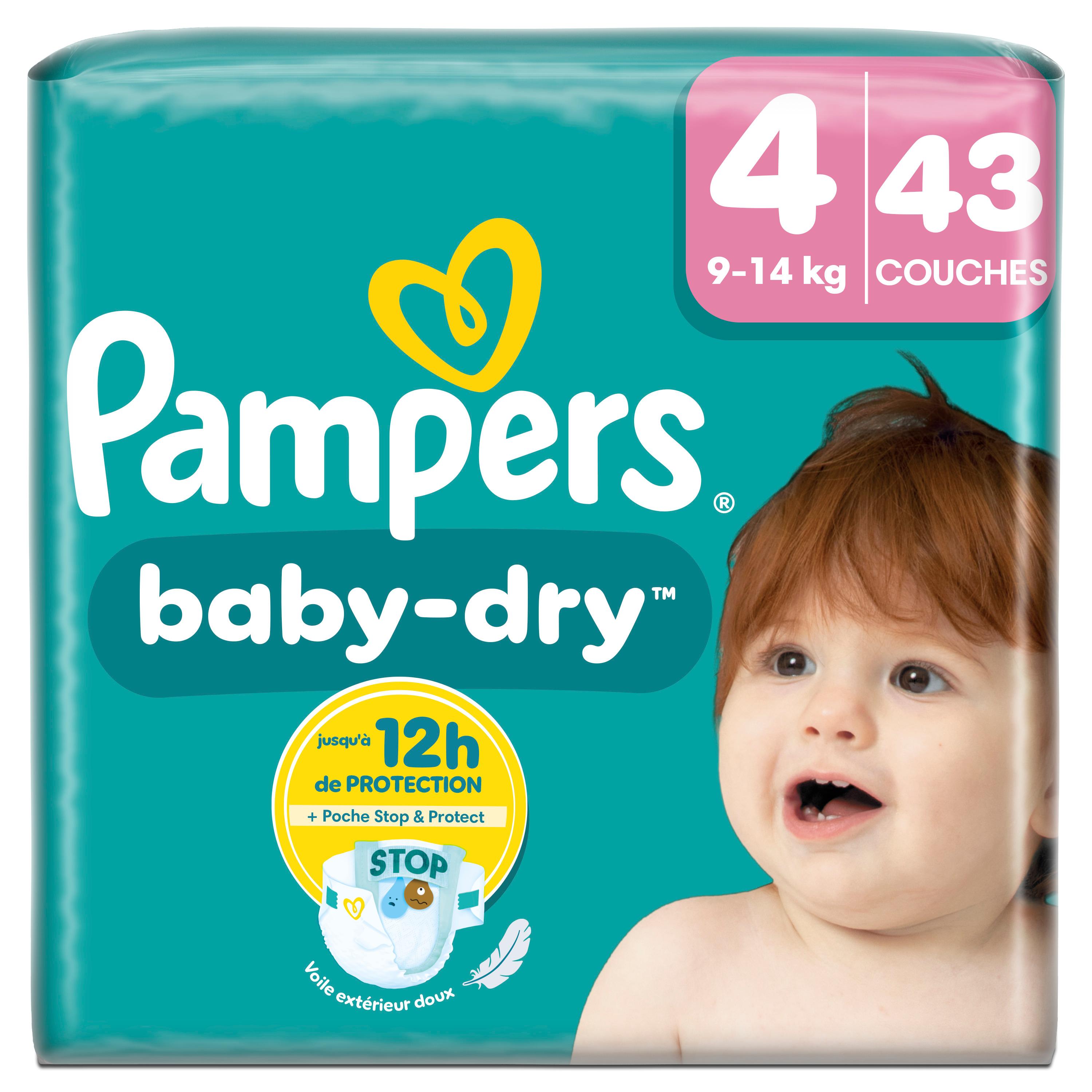 Voir la diapositive 2 : PAMPERS Baby-dry Couches taille 4 (9-14kg) 43 couches