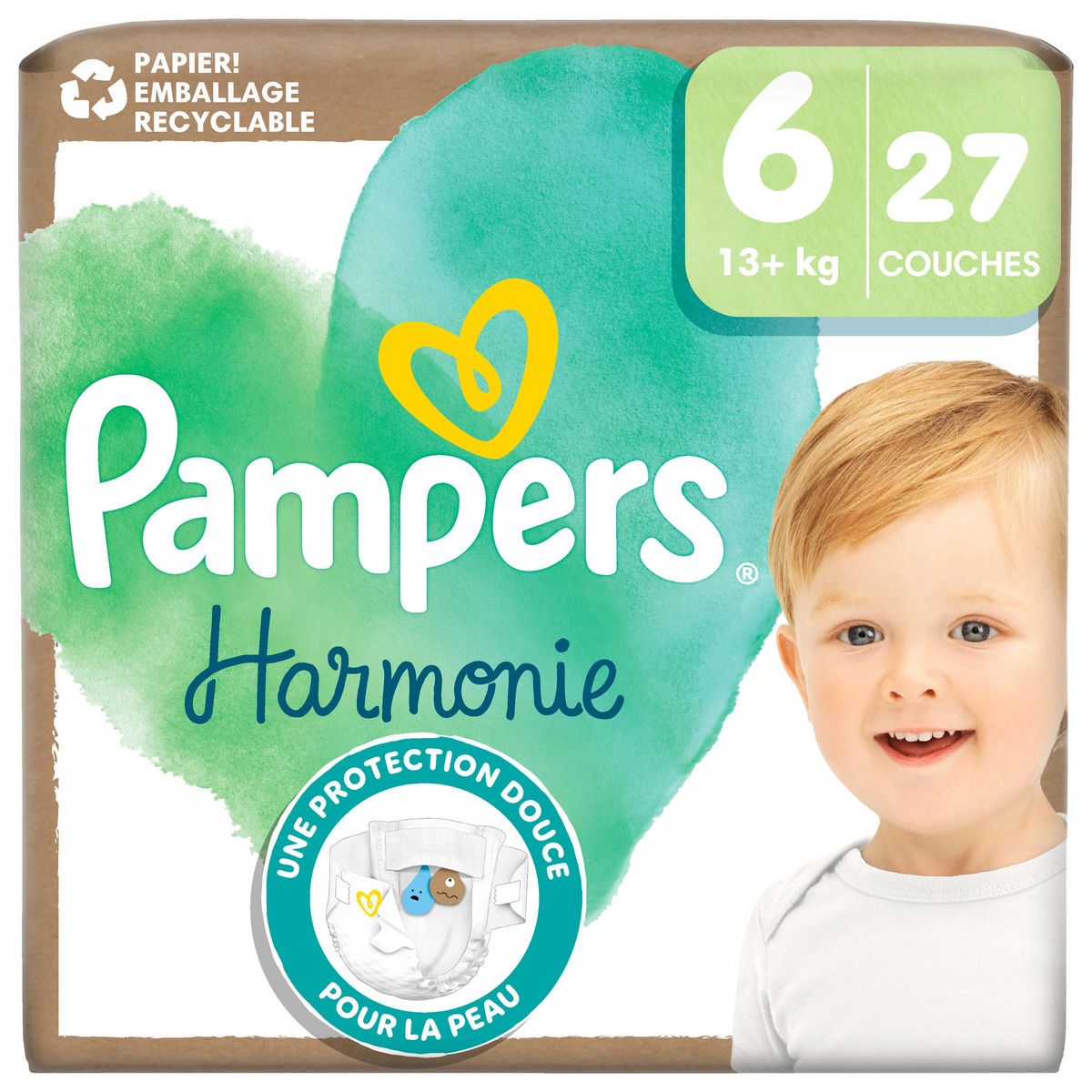 PAMPERS Harmonie couches taille 6 (13kg+) 27 couches