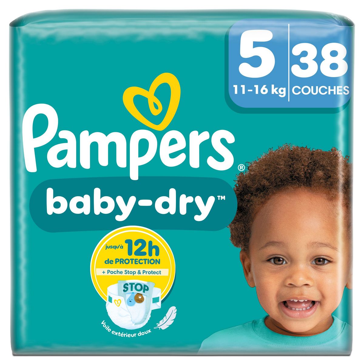 PAMPERS Baby Dry couches taille 5 (11-16kg) 38 couches