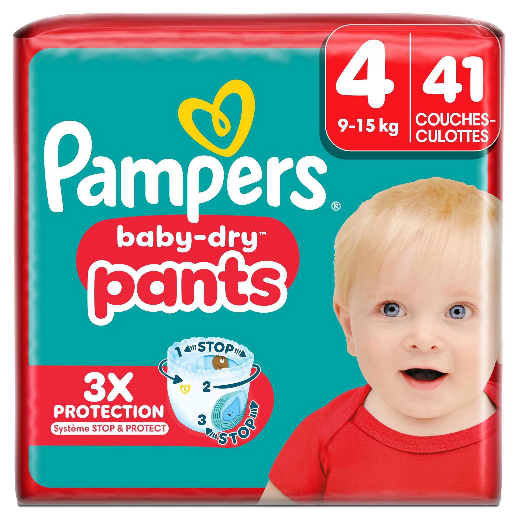 Voir la diapositive 2 : PAMPERS Baby Dry couches-culottes taille 4 (9-15kg) 41 couches-culottes