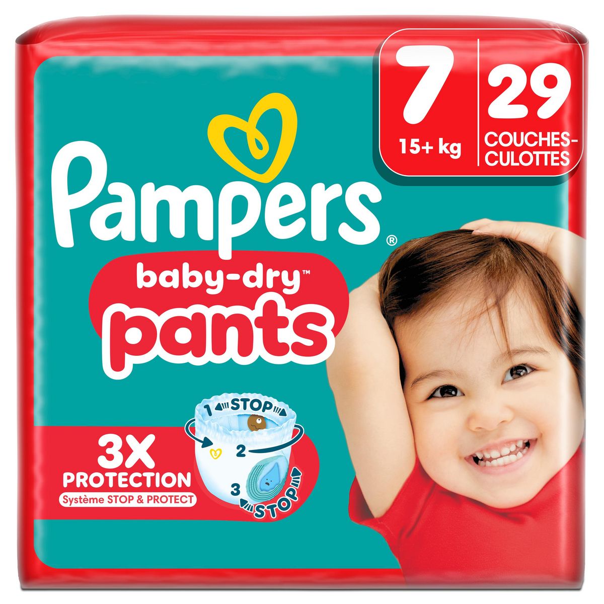 PAMPERS Baby Dry Pants couches-culottes taille 7 (15kg+) 29 couches-culottes