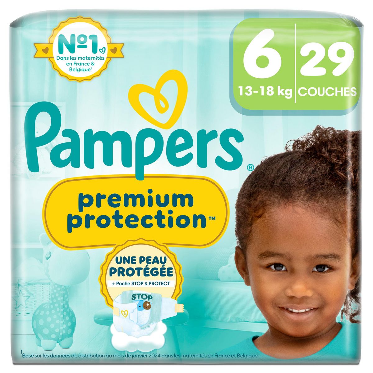 PAMPERS Couches premium protection taille 6 (13-18kg) 29 couches