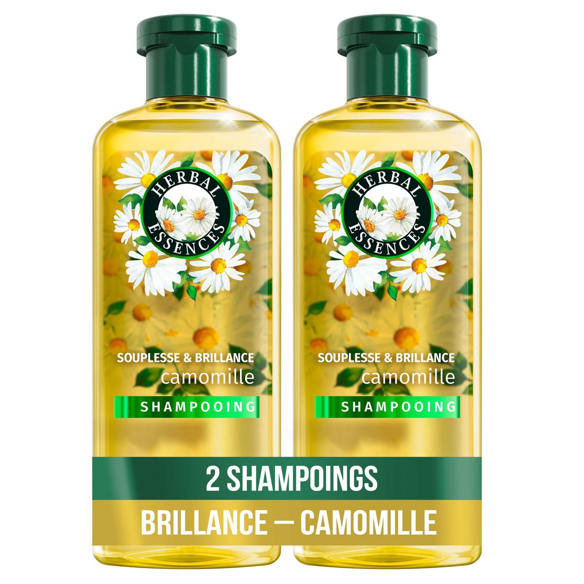 HERBAL ESSENCES Shampooing souplesse et brillance à la camomille 2x250ml