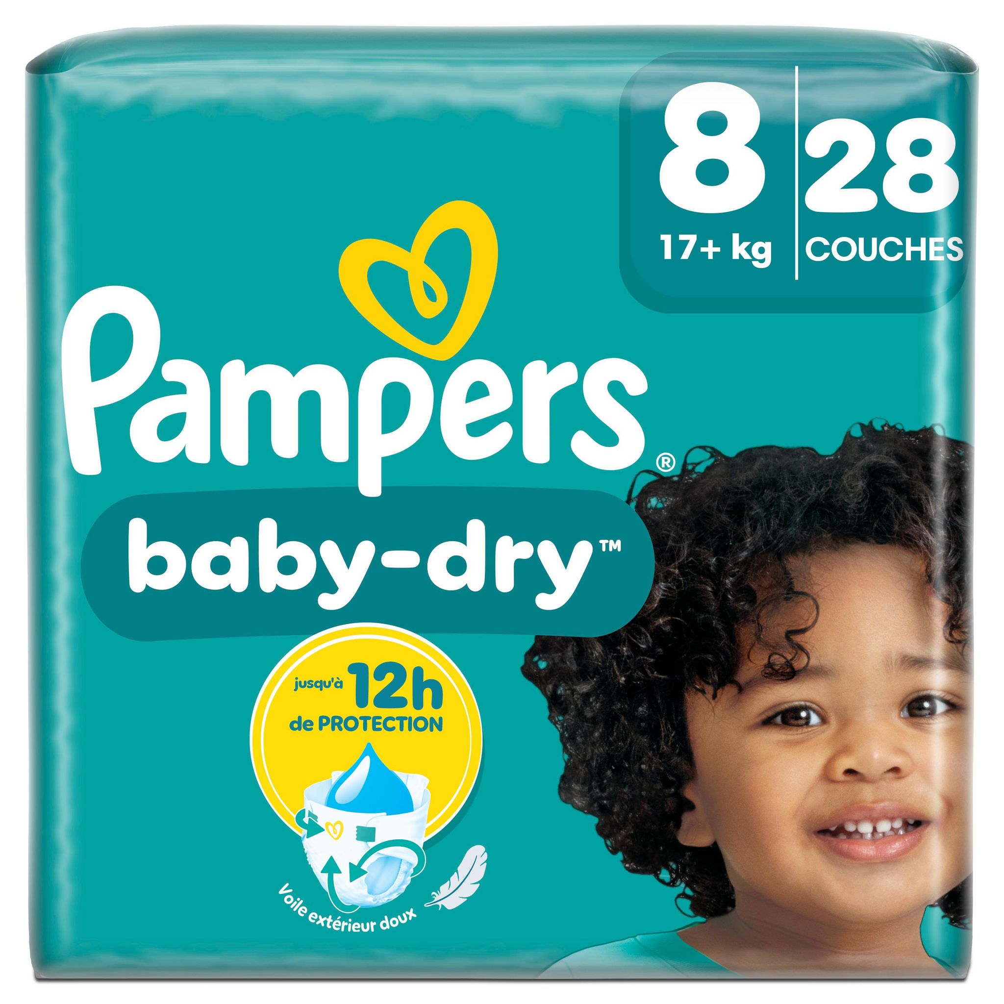 Voir la diapositive 2 : PAMPERS Baby Dry couches taille 8 (17kg+) 28 couches