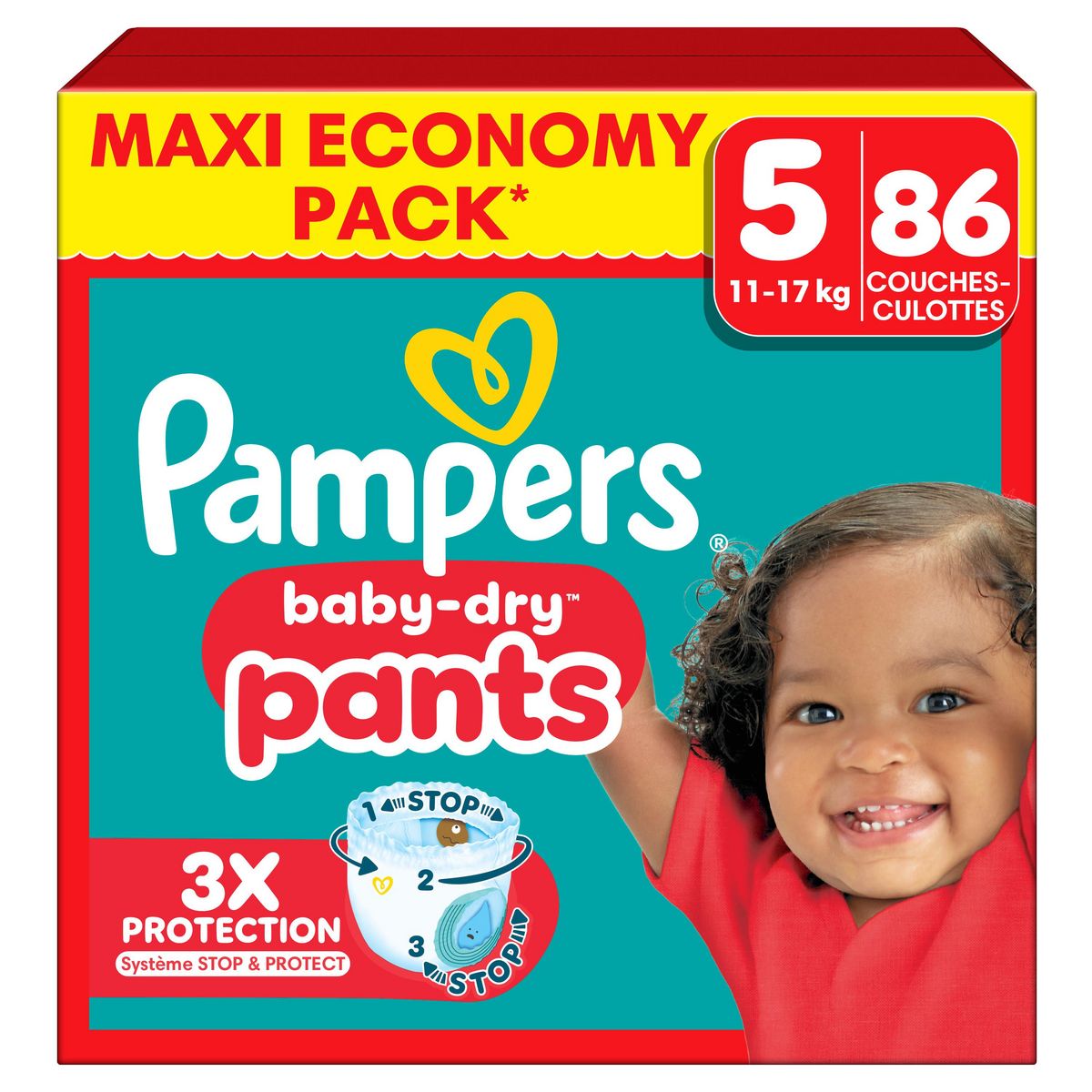 PAMPERS Baby Dry couches-culottes taille 5 (11-17kg) 86 couches-culottes
