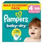 Voir la diapositive 2 : PAMPERS Baby Dry Couches taille 4 (9-14kg) 108 couches