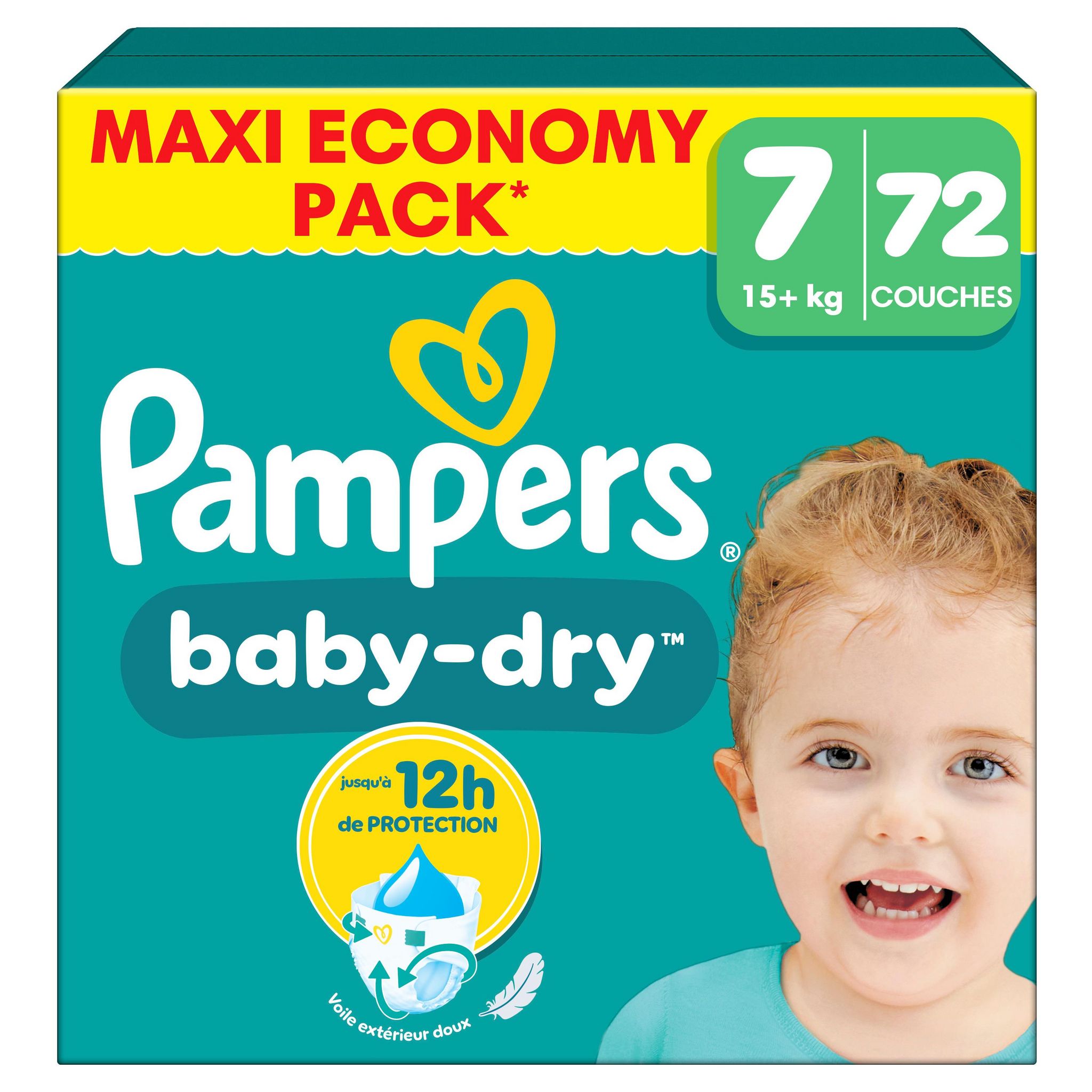 Voir la diapositive 2 : PAMPERS Baby Dry couches taille 7 (15kg+) 72 couches