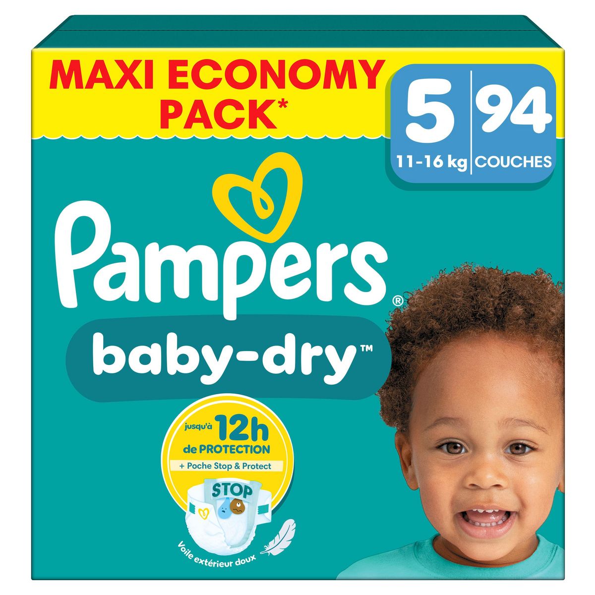 PAMPERS Baby Dry Couches taille 5 (11-16kg) 94 couches