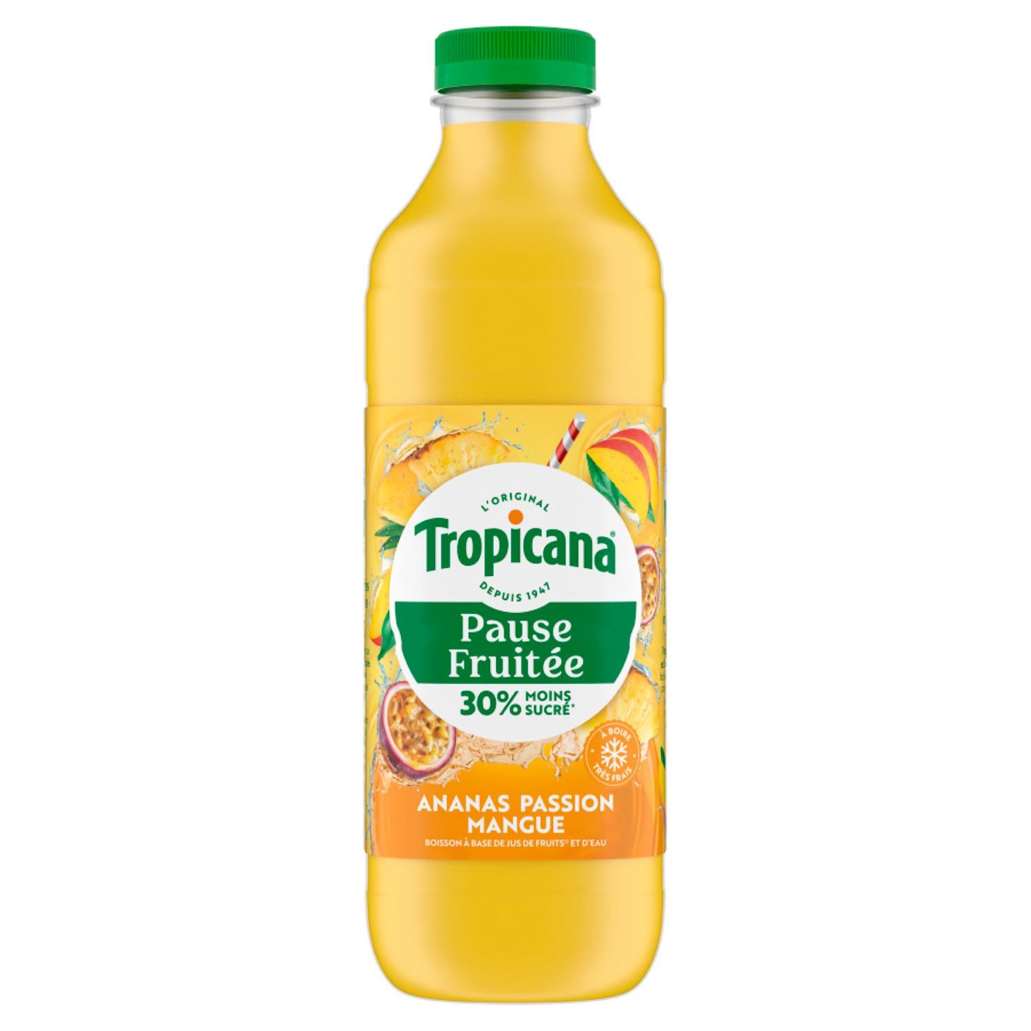 TROPICANA Pause Fruitée Pur jus ananas passion mangue 1l
