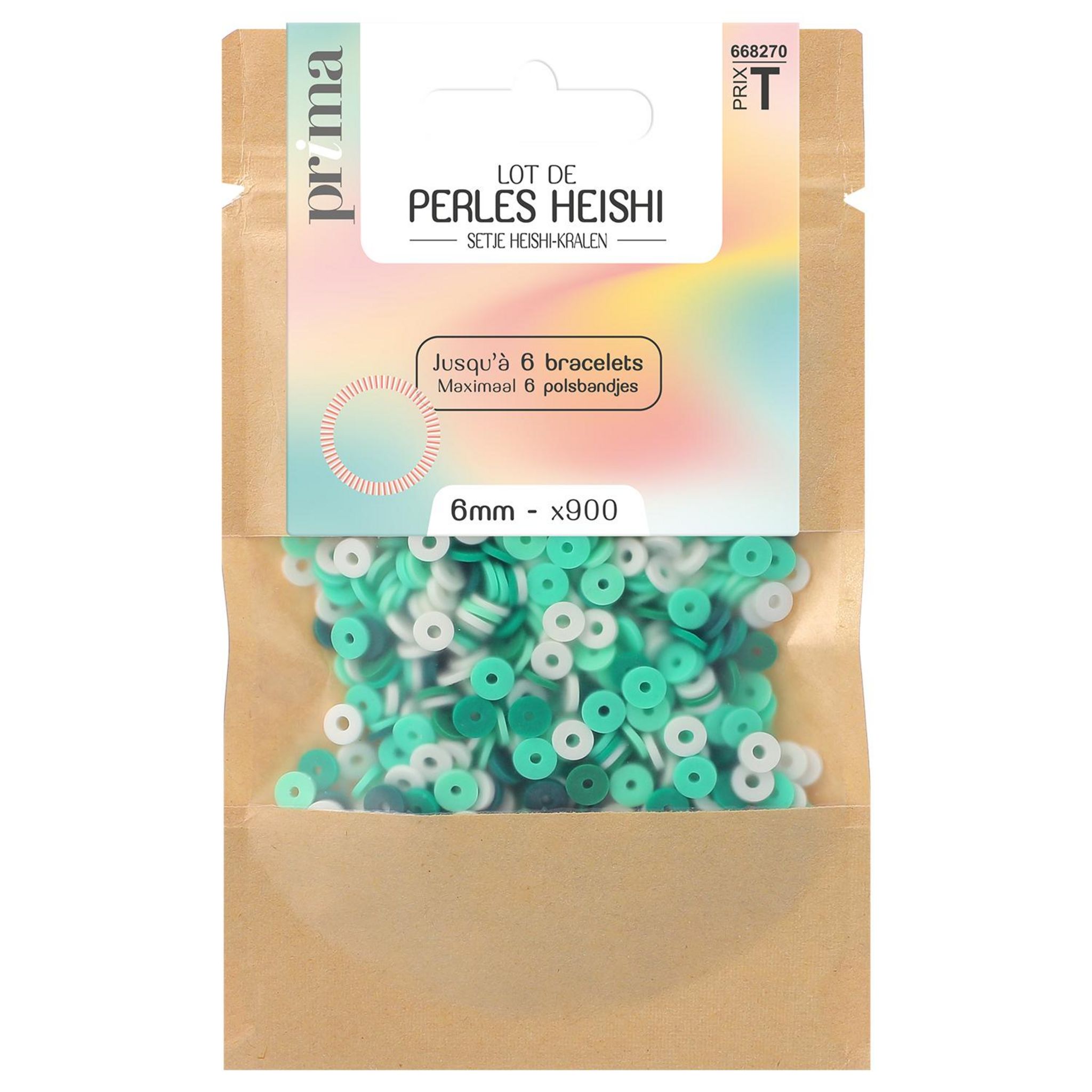 Voir la diapositive 2 : PRIMA Lot de perles Heishi , jusqu'a 6 bracelets 900 perles