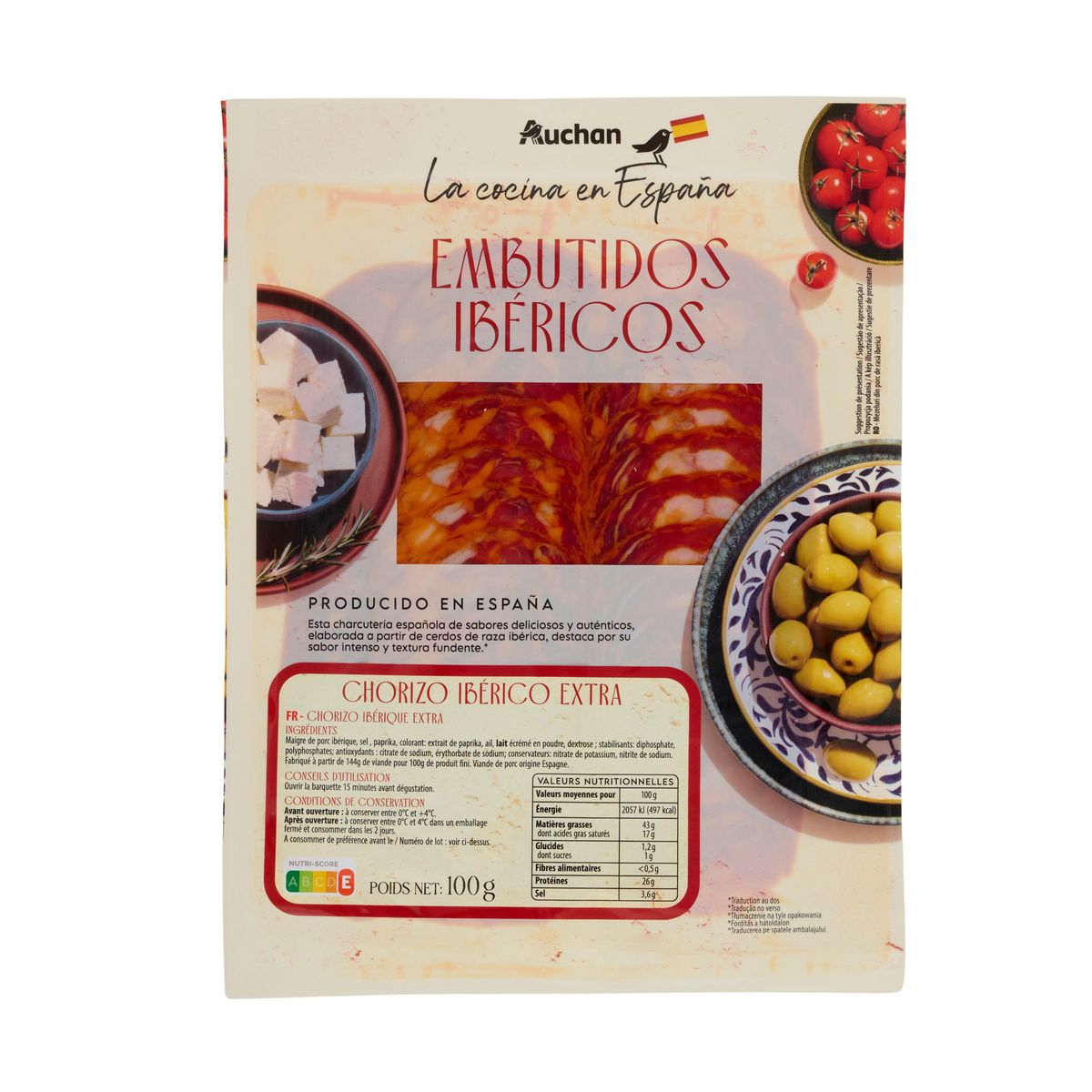 AUCHAN LA COCINA EN ESPANA Chorizo iberico 100g