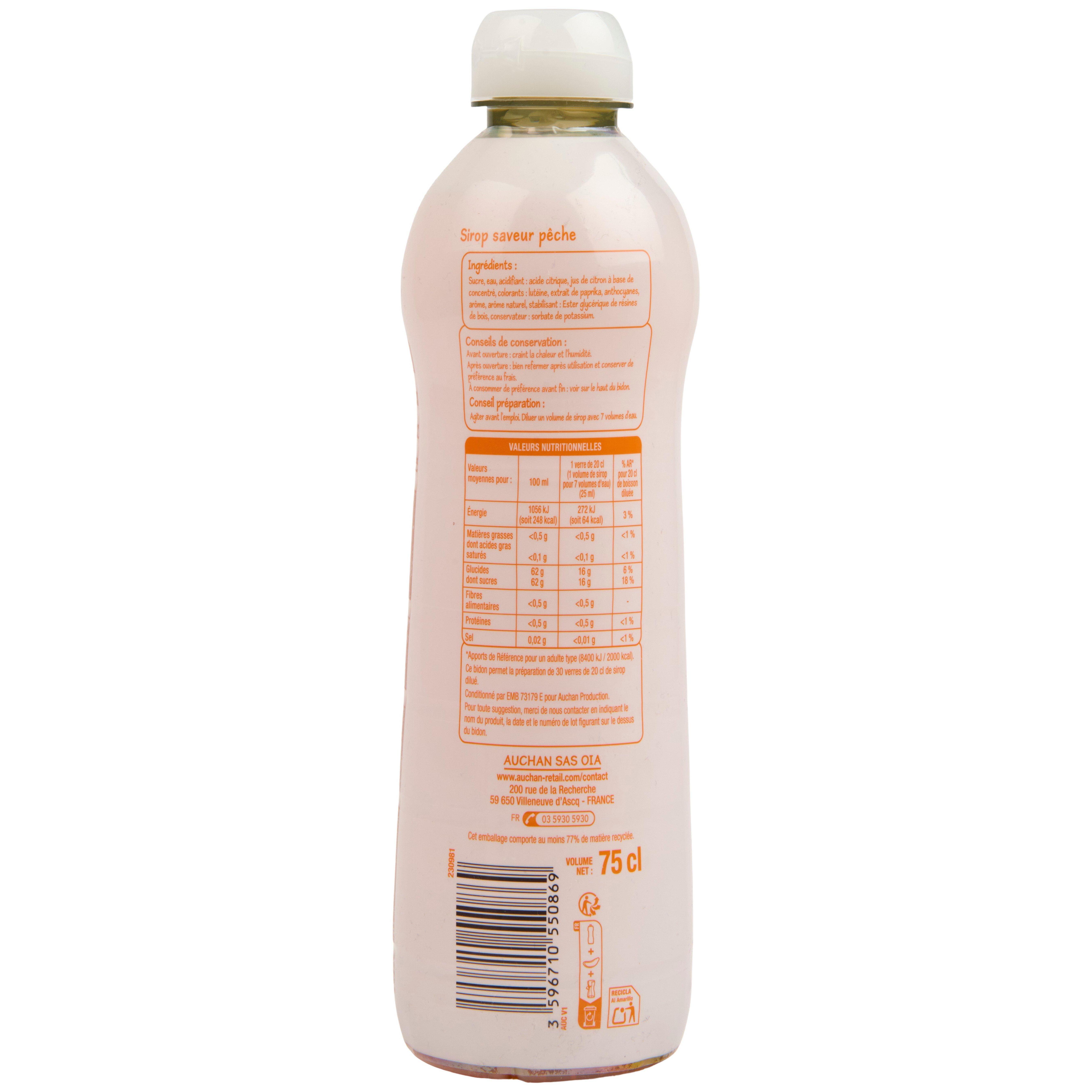 Voir la diapositive 2 : POUCE Sirop de pêche 75cl