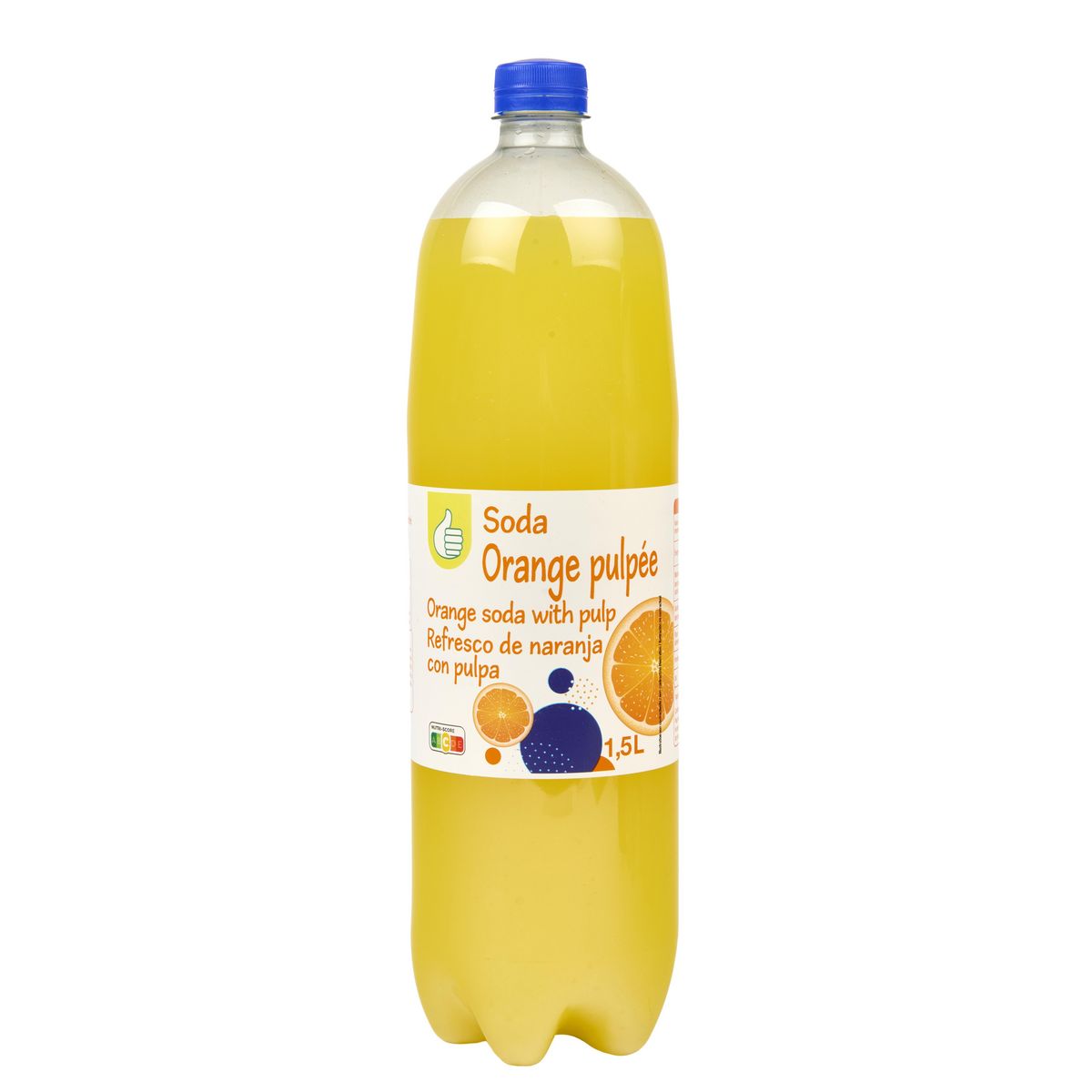 POUCE Boisson gazeuse à l'orange avec pulpe 1.5l
