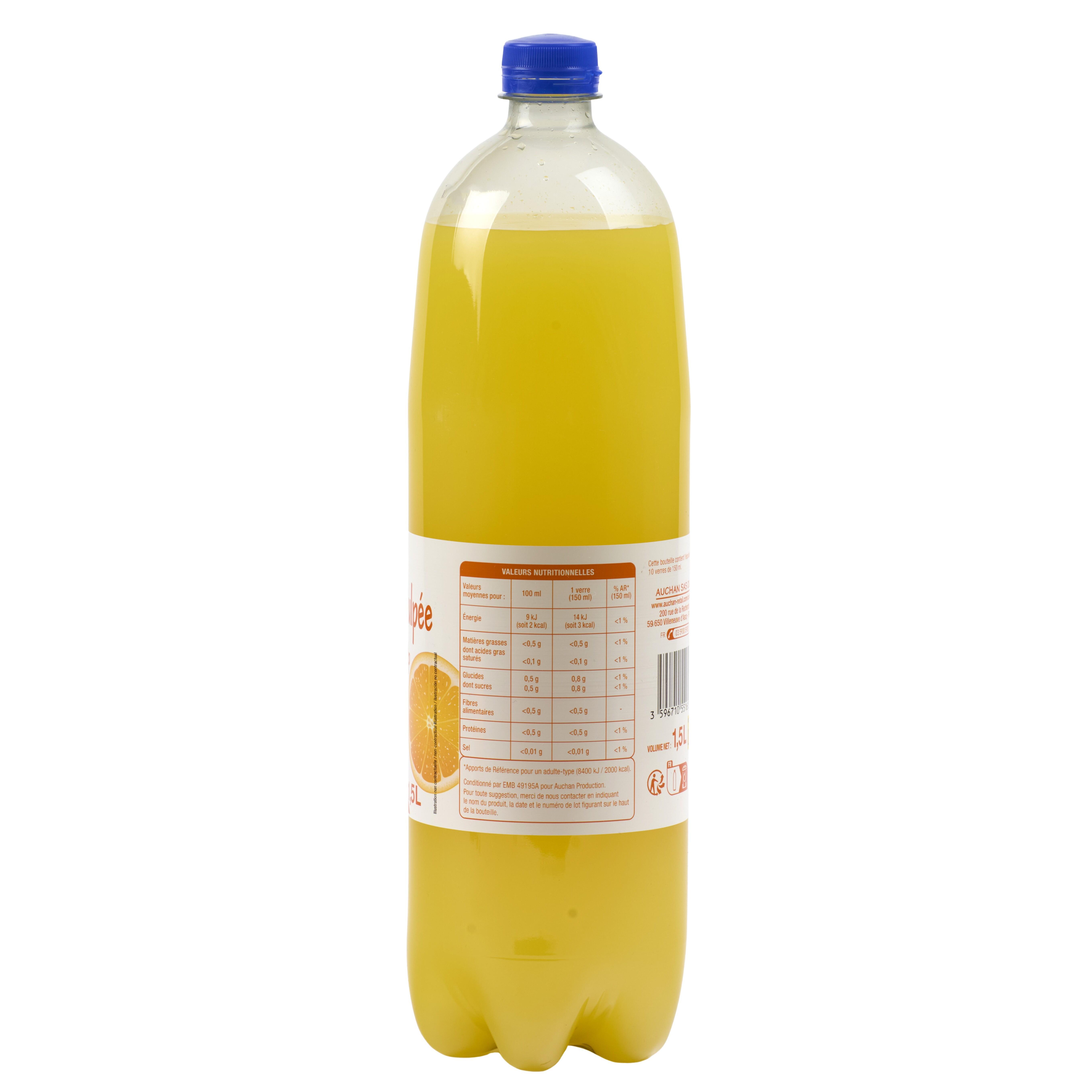 Voir la diapositive 3 : POUCE Boisson gazeuse à l'orange avec pulpe 1.5l