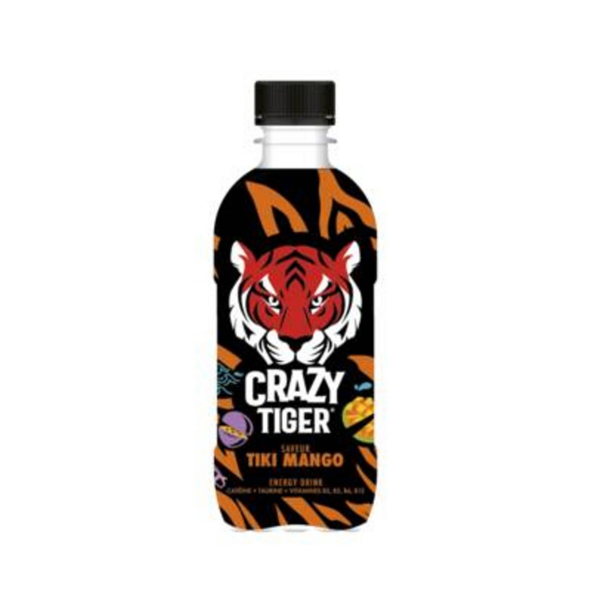 CRAZY TIGER Boisson énergisante saveur tiki mango bouteille 35cl