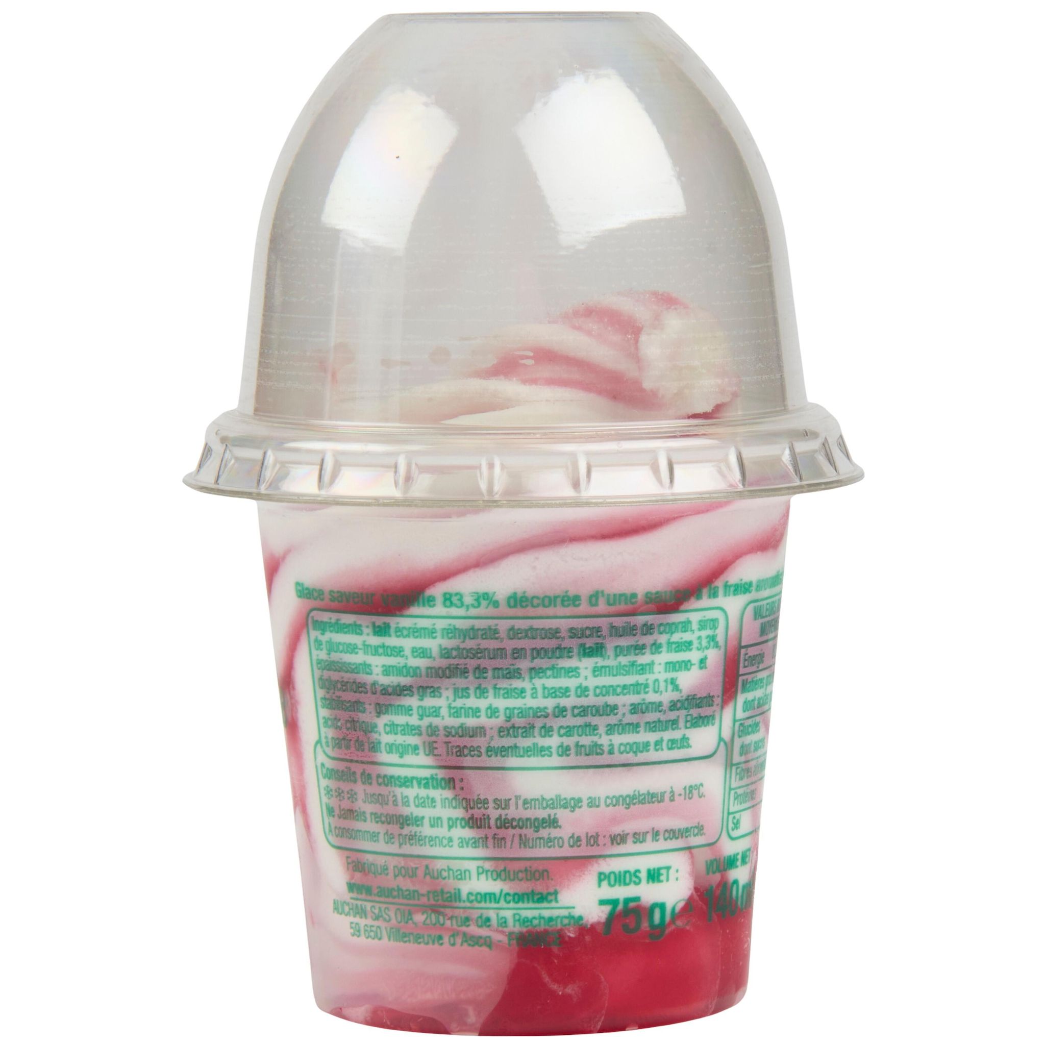 Voir la diapositive 2 : POUCE Sundae vanille fraise 75g