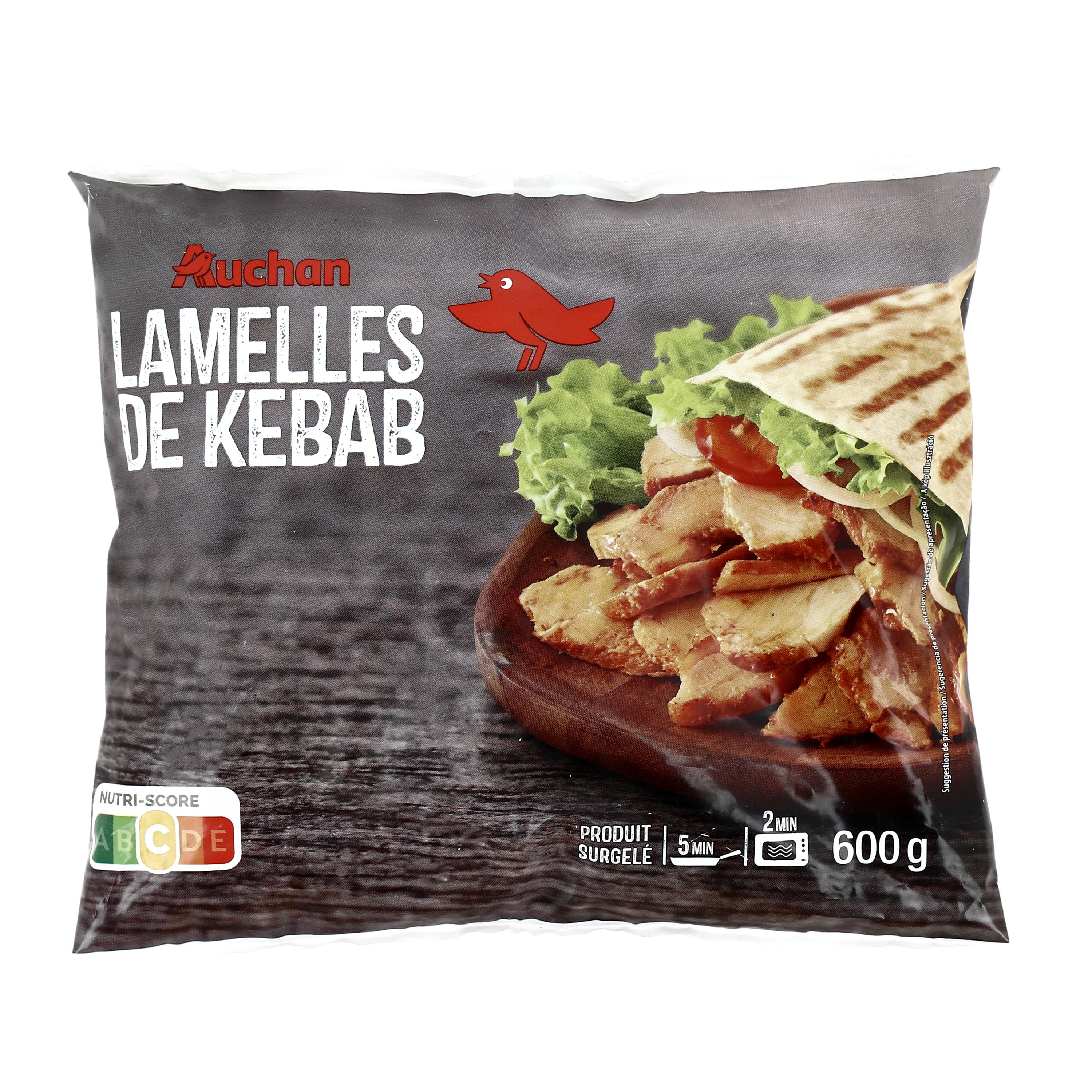 Voir la diapositive 3 : AUCHAN Lamelles kebab 600g