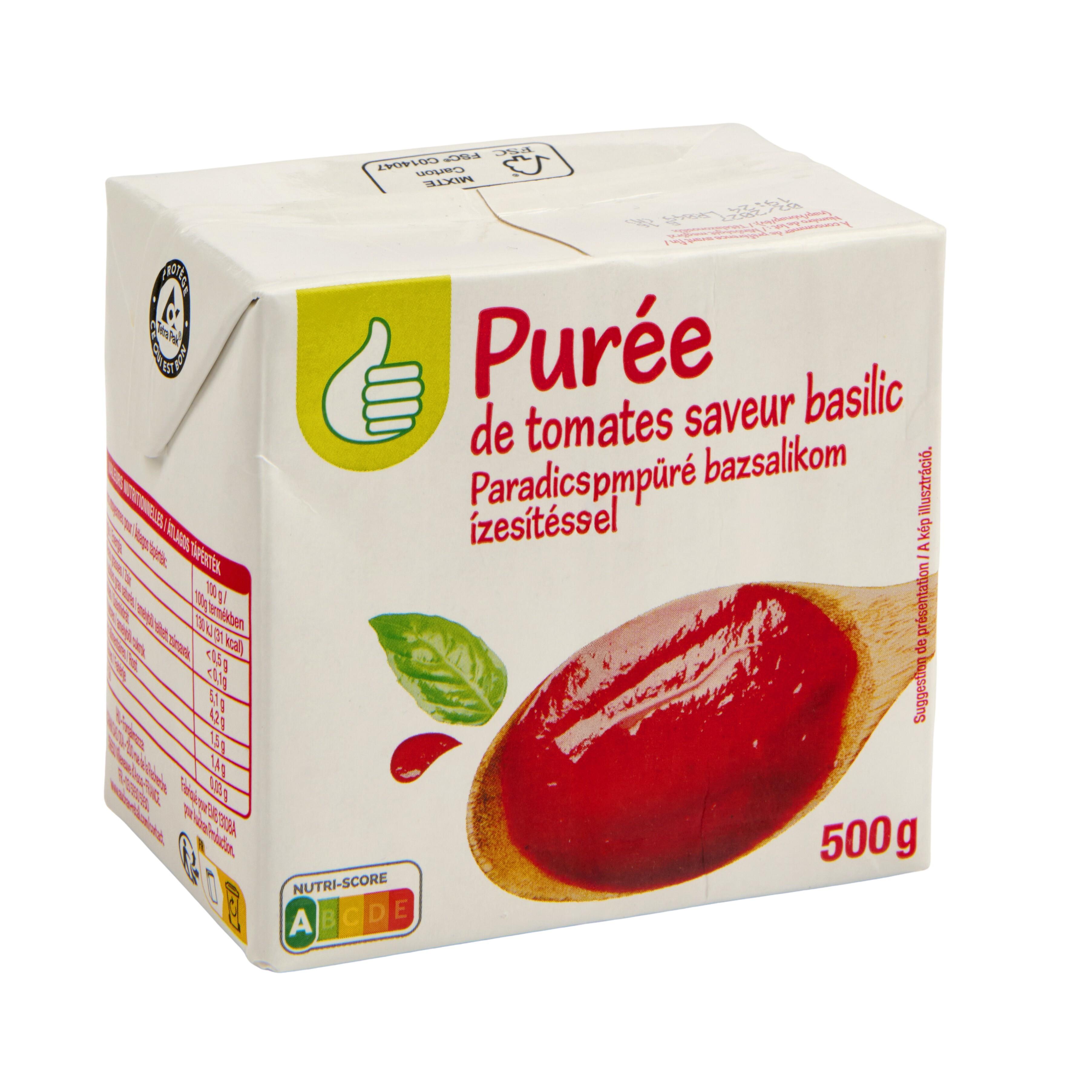 Voir la diapositive 2 : POUCE Purée de tomates saveur basilic 500g