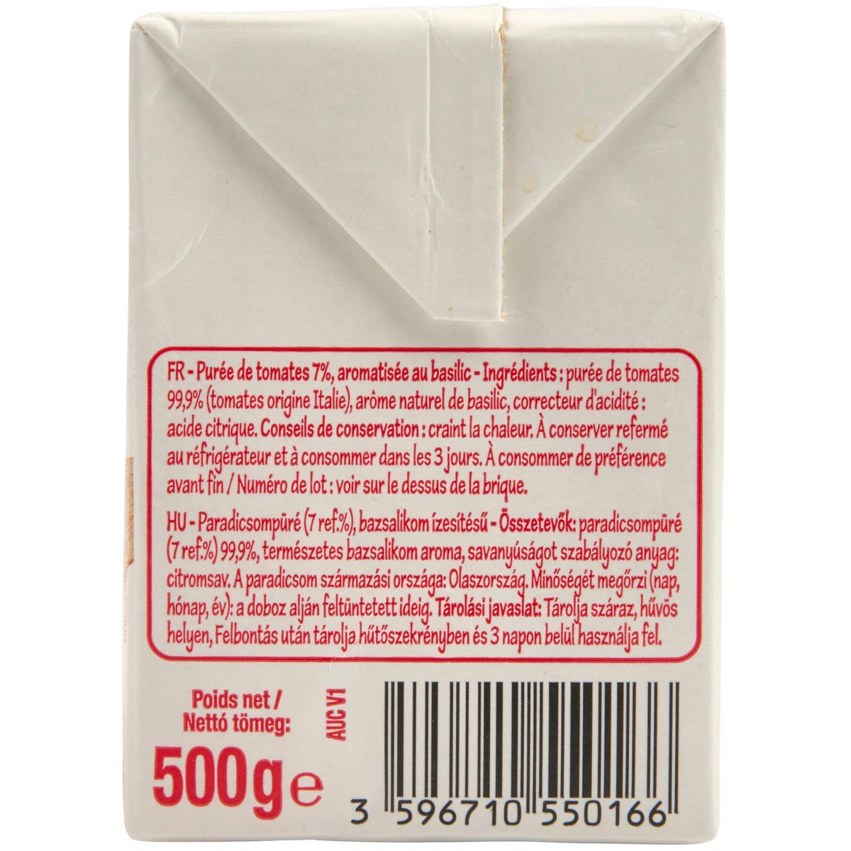 POUCE Purée de tomates saveur basilic 500g