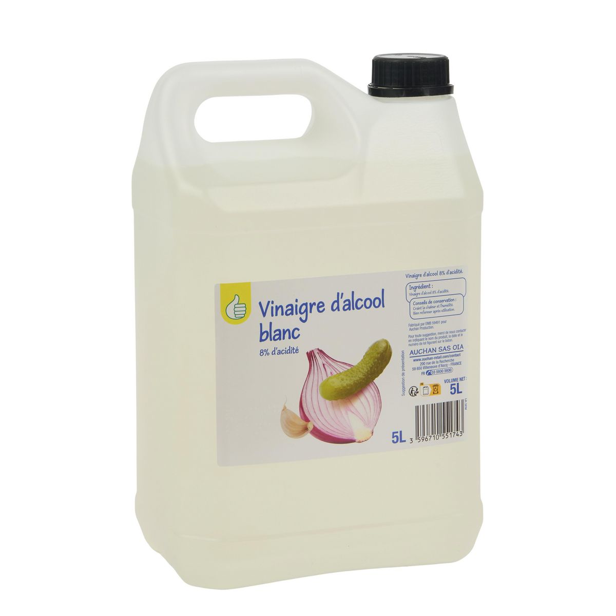 POUCE Vinaigre d'alcool blanc 8% 5l