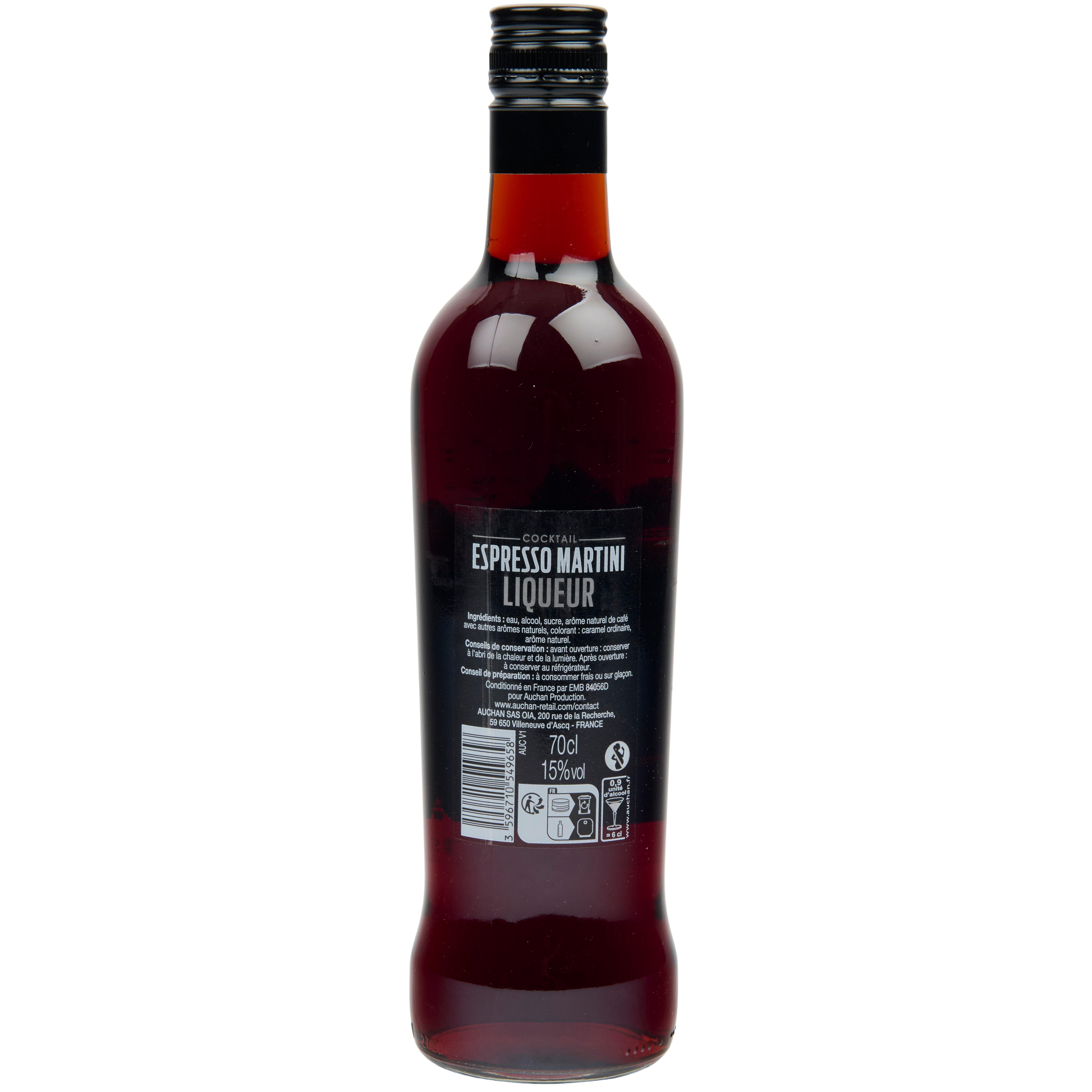 Voir la diapositive 2 : AUCHAN Espresso martini Cocktail collection 15% 70cl