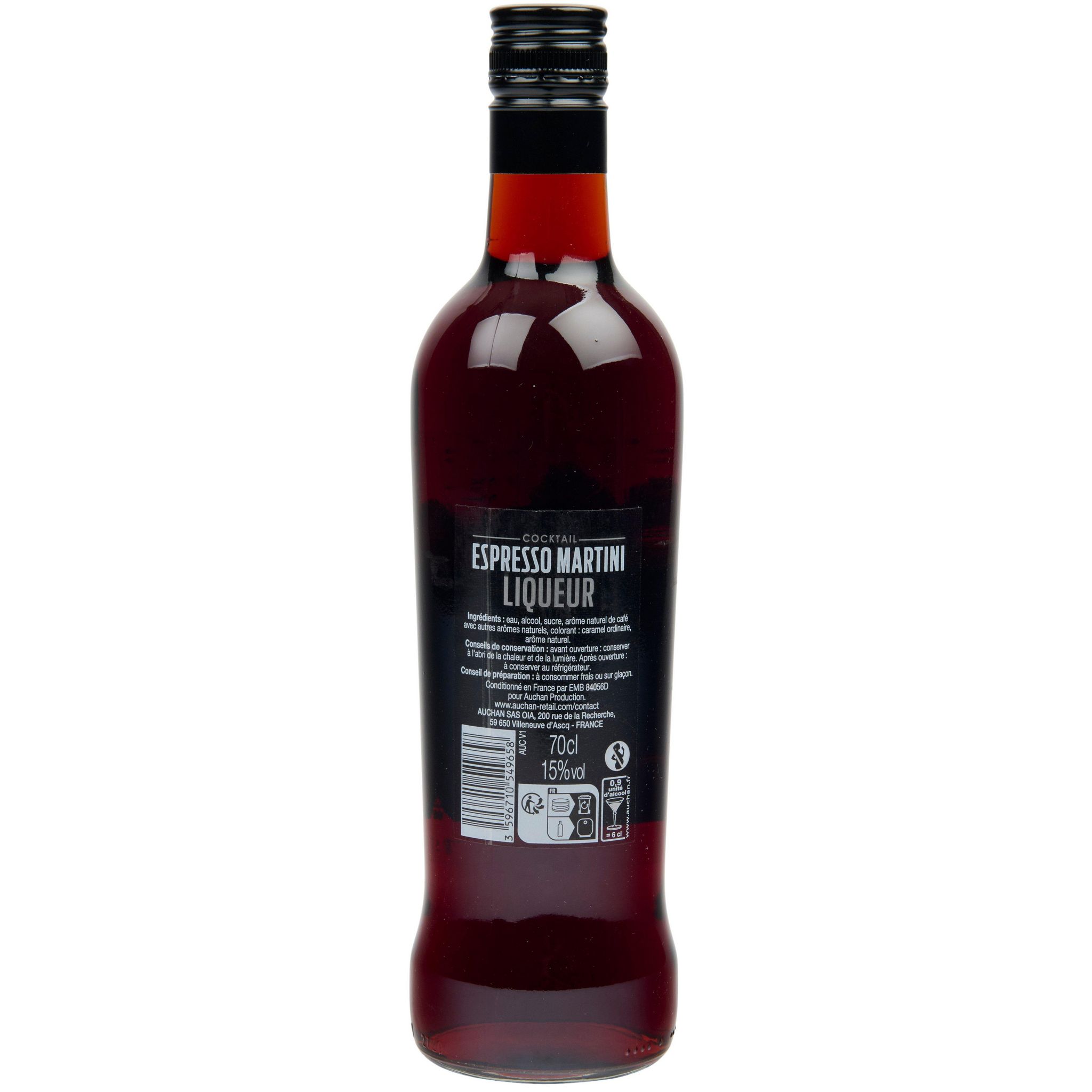 Voir la diapositive 2 : AUCHAN Espresso martini Cocktail collection 15% 70cl