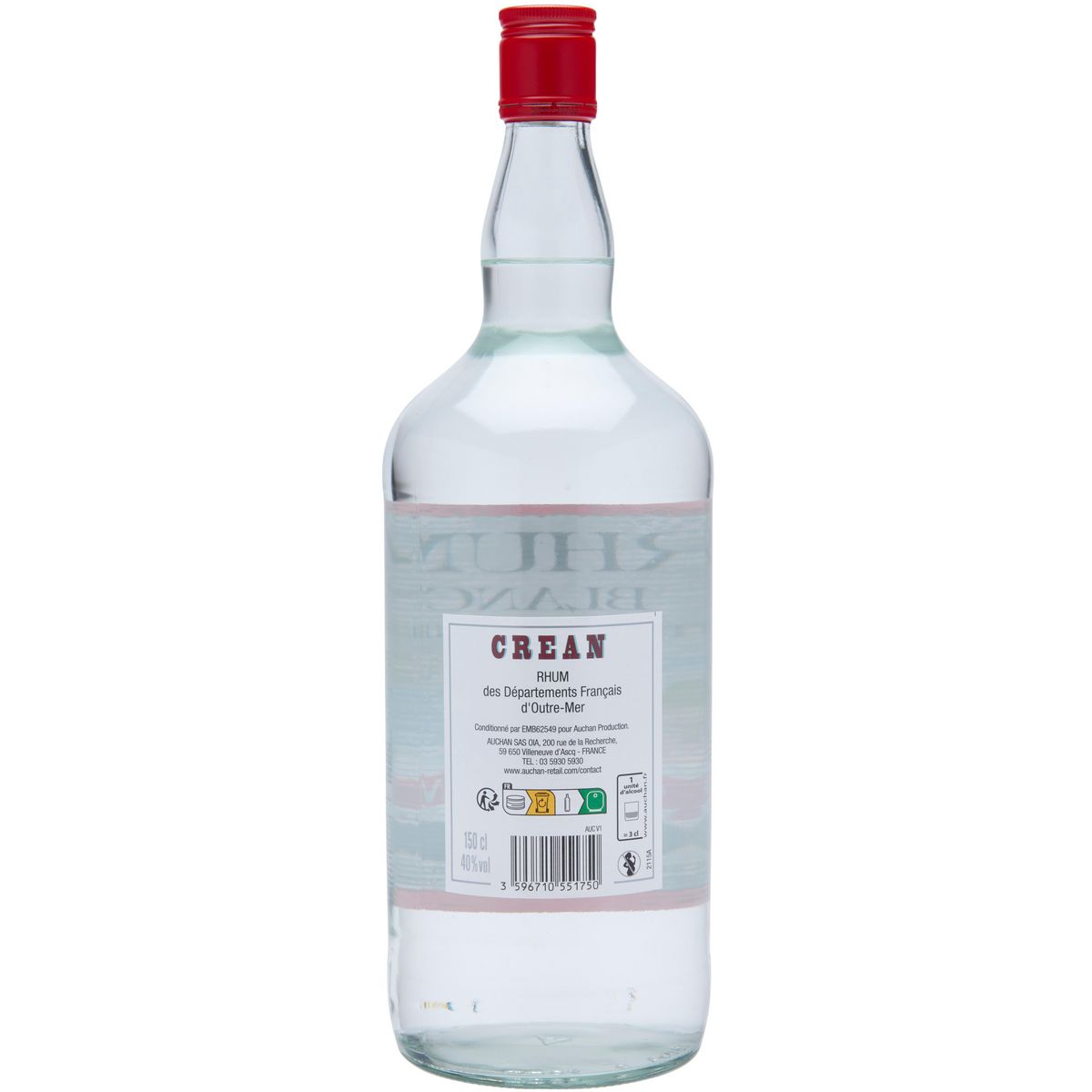 CREAN Rhum blanc traditionnel 40% 1,5l