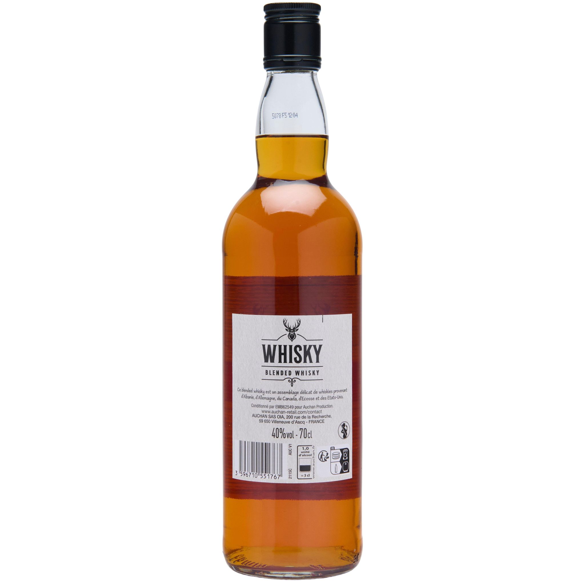 Voir la diapositive 2 : Whisky blended 40% 70cl