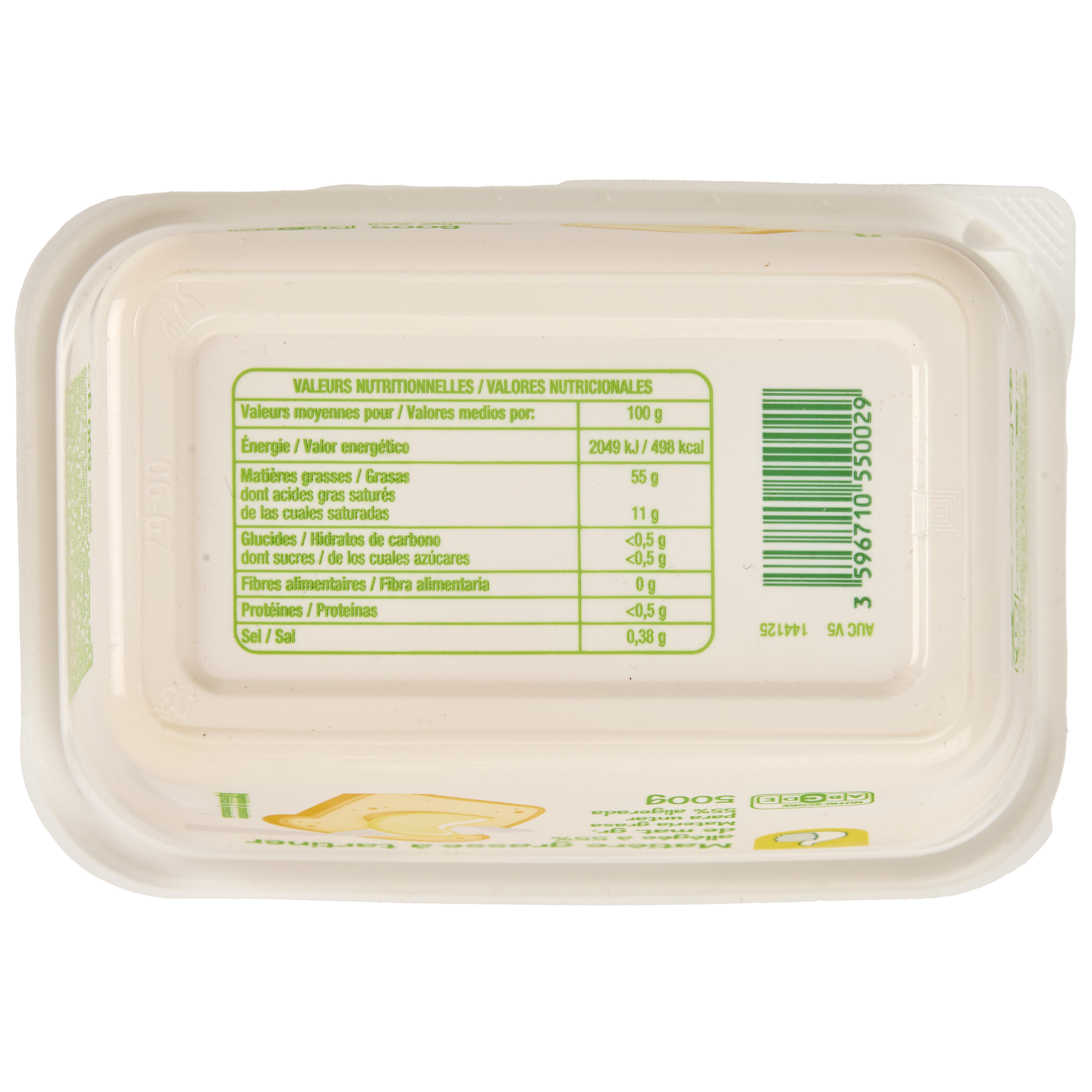 Voir la diapositive 5 : POUCE Matière grasse à tartiner allégée 55% MG 500g