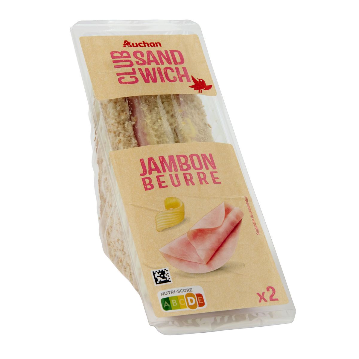 AUCHAN Sandwich jambon beurre 125g