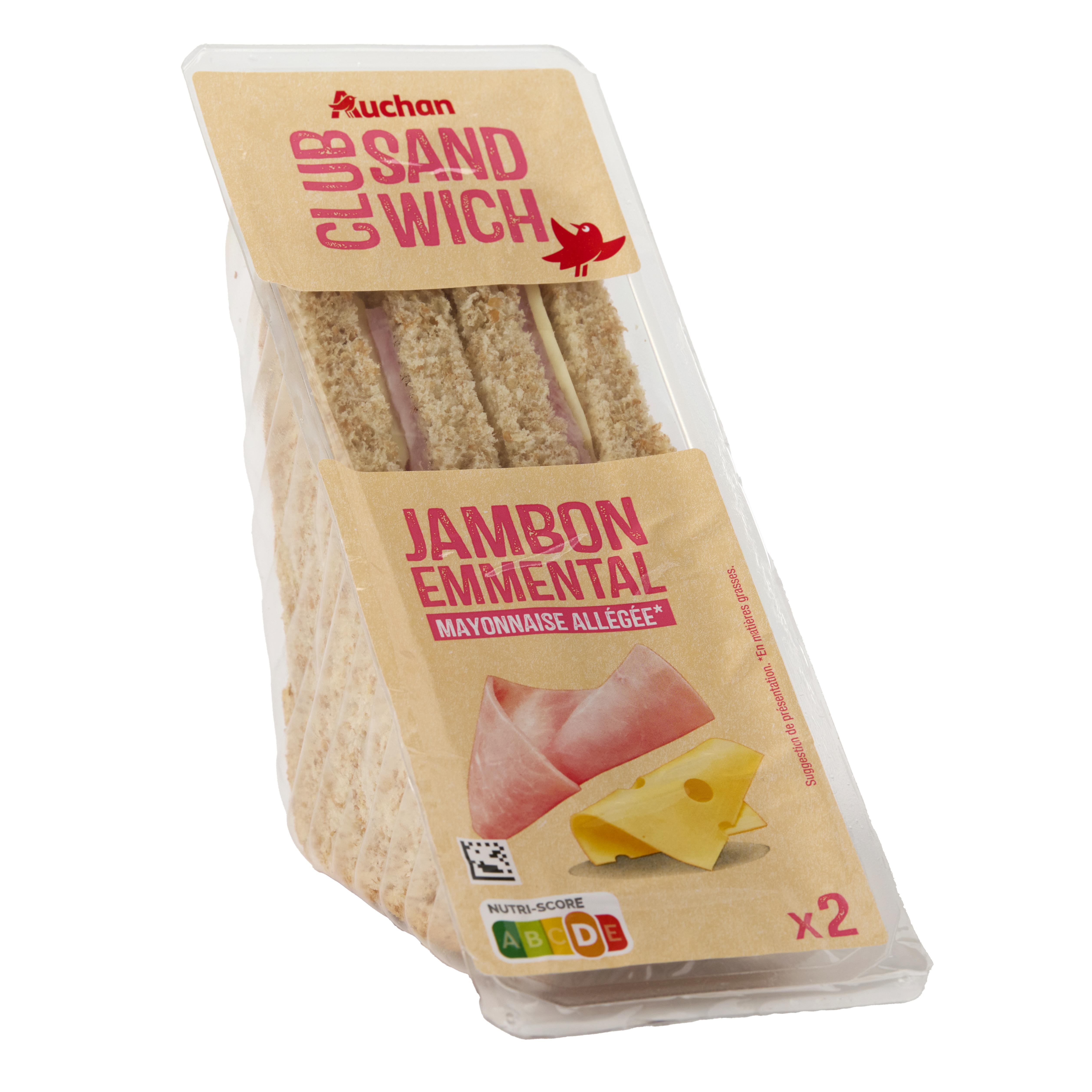 Voir la diapositive 3 : AUCHAN Sandwich jambon emmental 145g