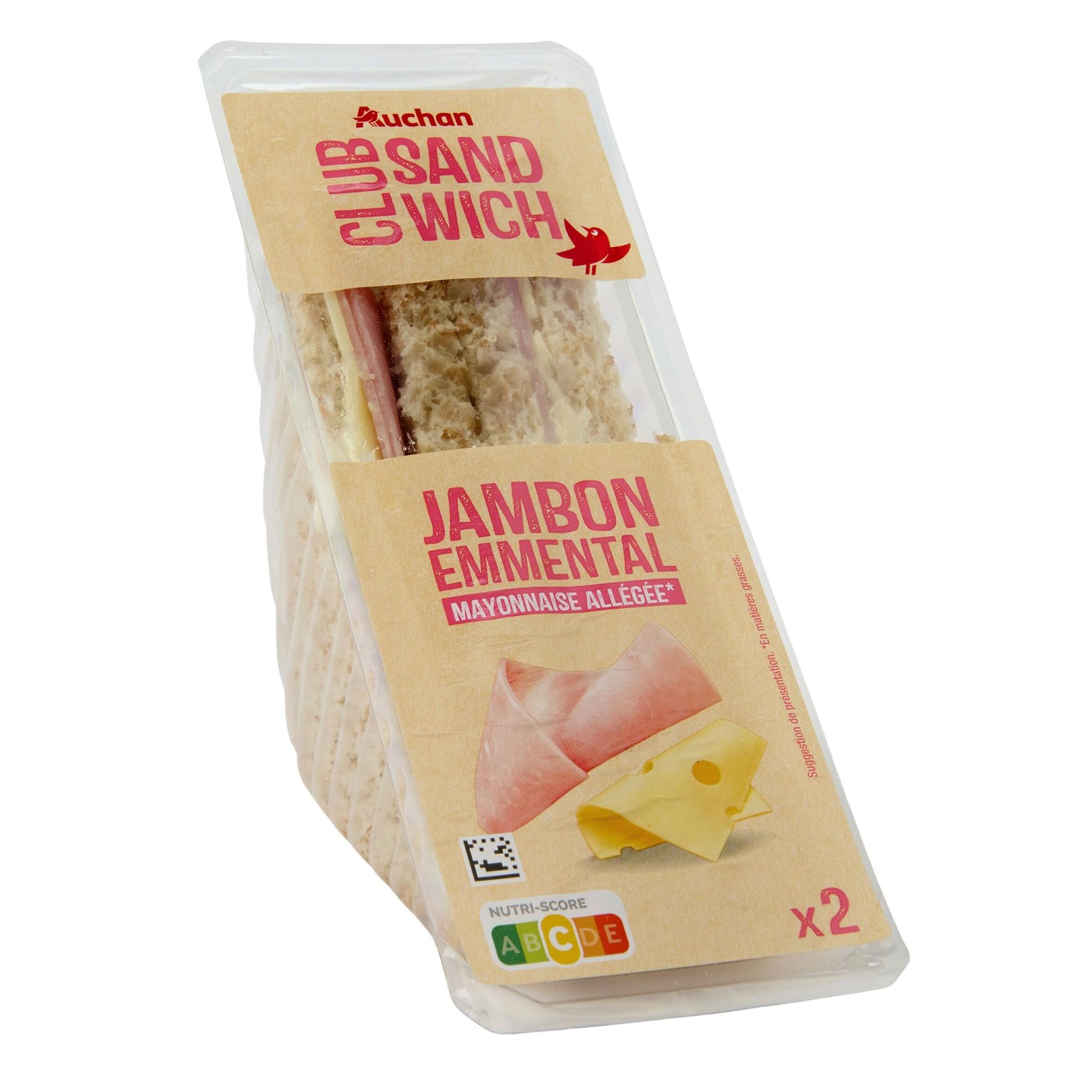 Voir la diapositive 3 : AUCHAN Sandwich jambon emmental 145g