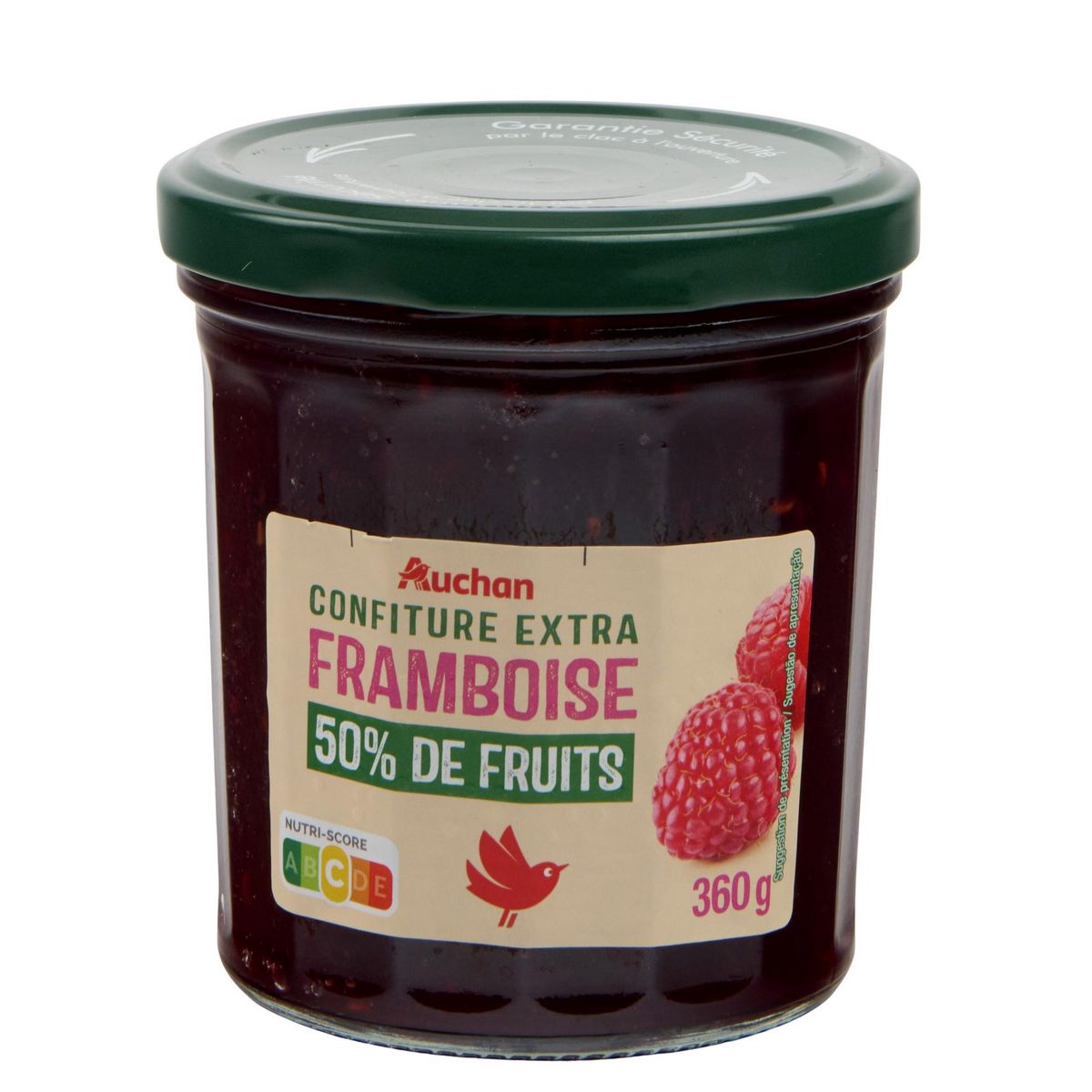 AUCHAN Confiture extra framboise 360g
