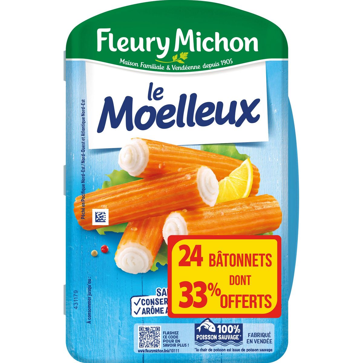 FLEURY MICHON Le moelleux bâtonnets de surimi 360g