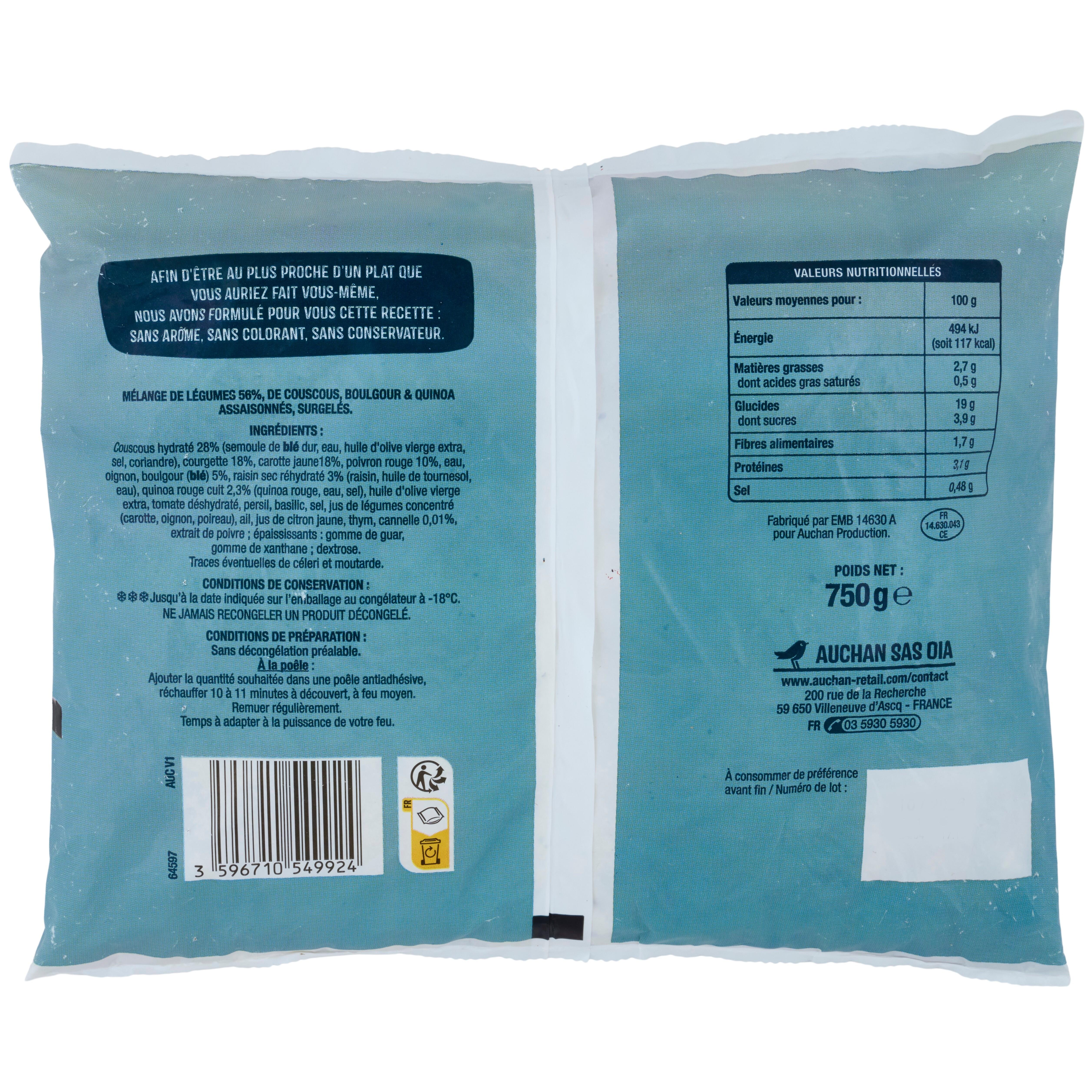Voir la diapositive 4 : AUCHAN Poêlée à la marocaine 750g