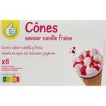 POUCE Cônes vanille fraise 8 pièces 548g