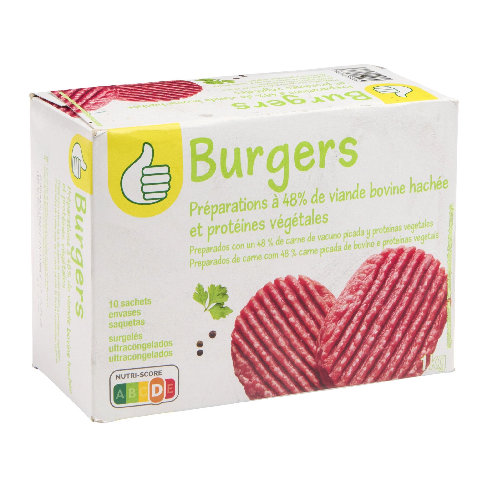 Voir la diapositive 2 : POUCE Burgers 10 pièces 1kg