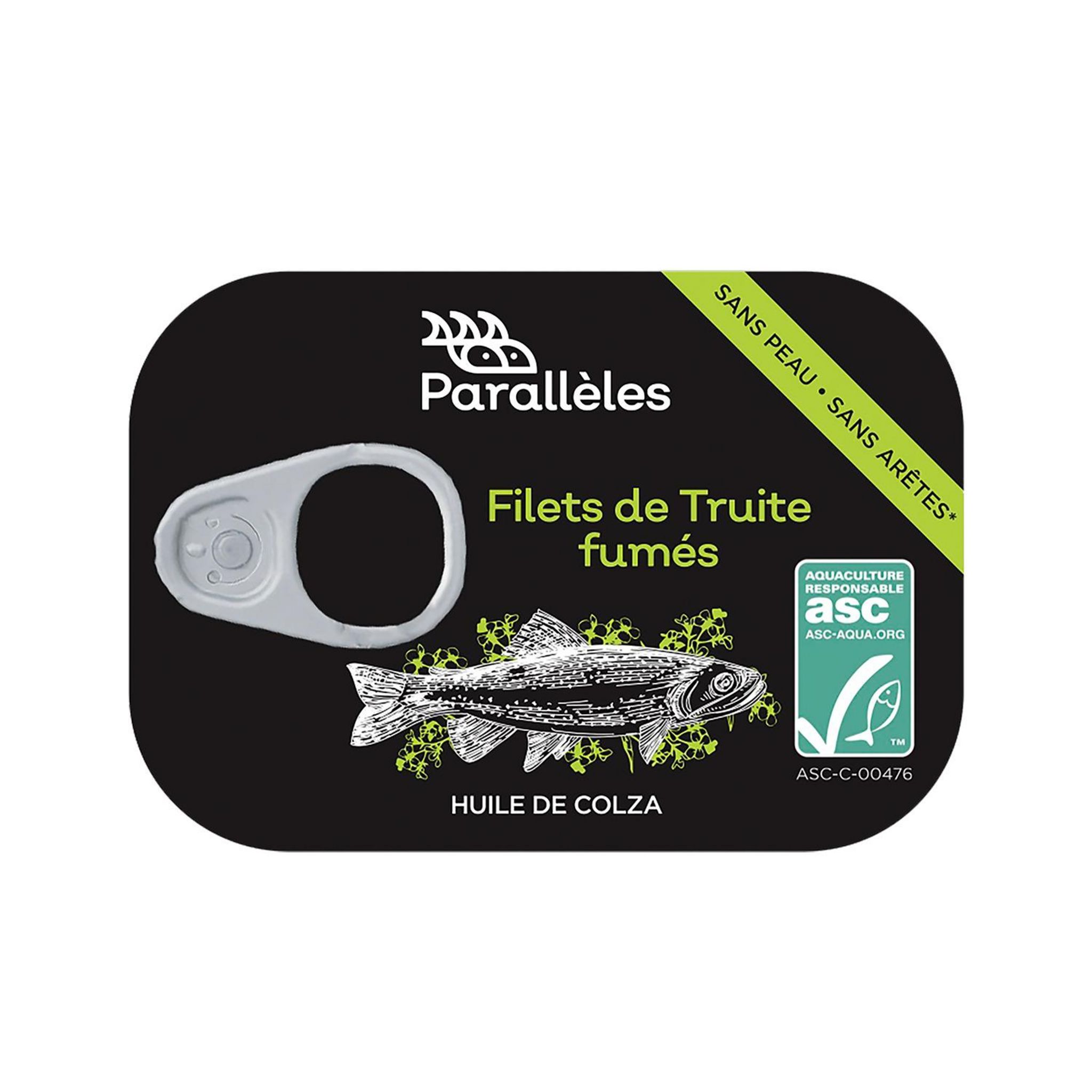 PARALLELES Filets de truite fumée à l'huile de colza ASC 115g