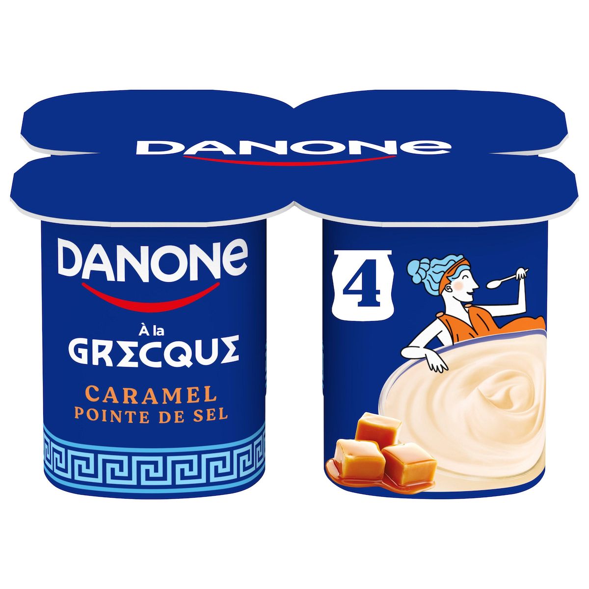 DANONE Yaourt à la grecque au caramel pointe de sel 4x110g