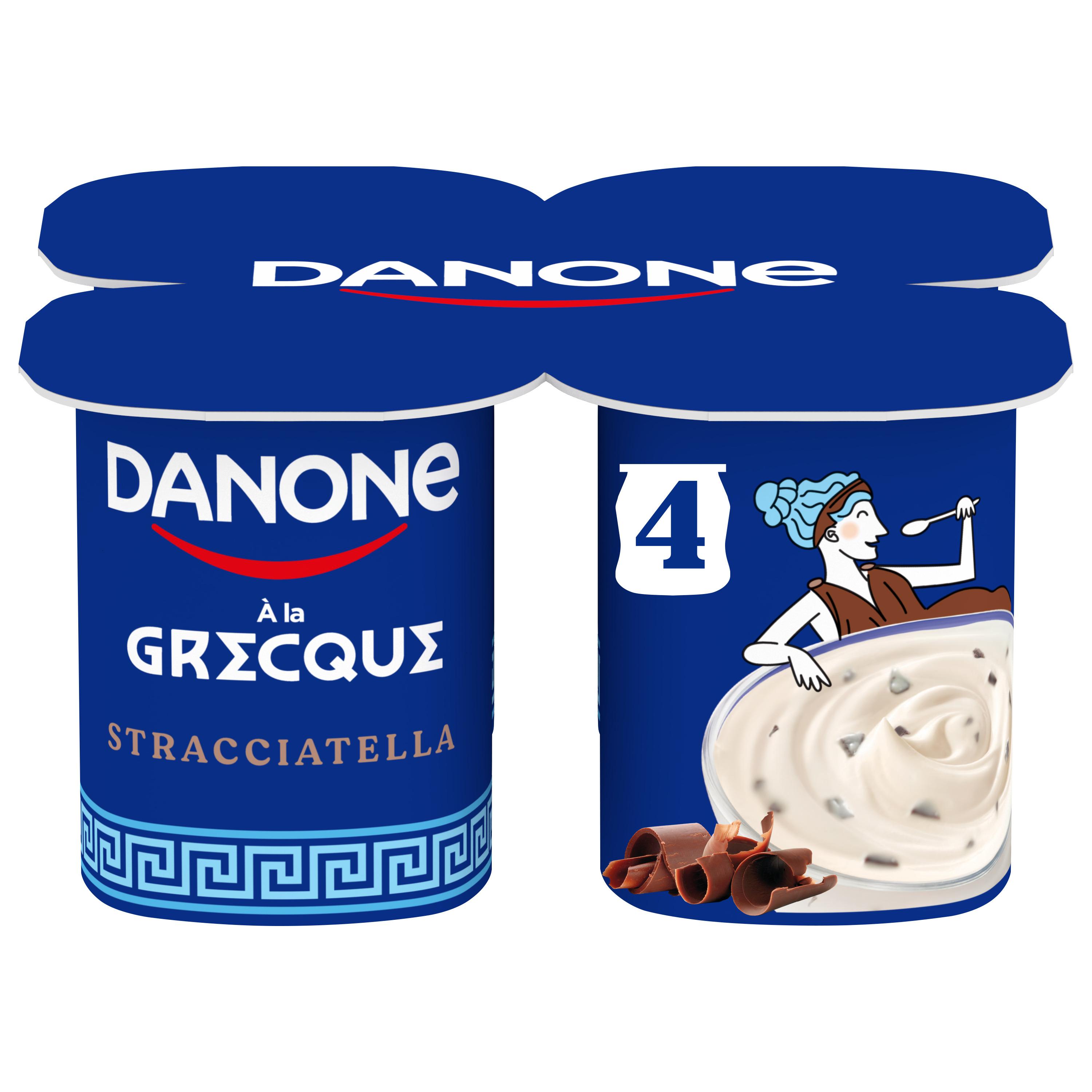 Voir la diapositive 2 : DANONE Yaourt à la grecque stracciatella 4x110g