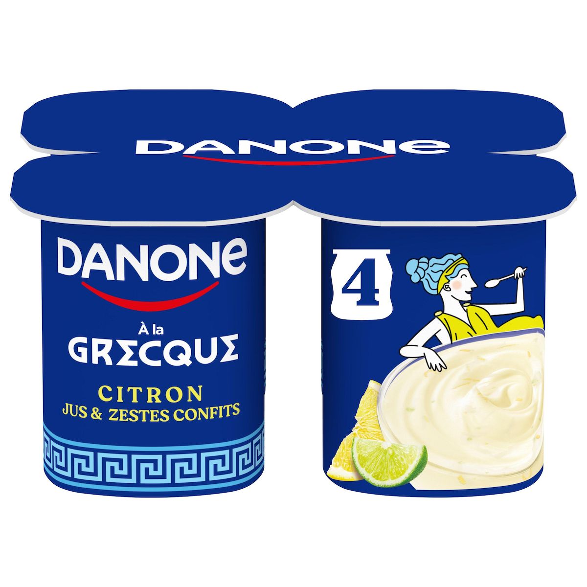 DANONE Yaourt à la grecque au citron 4x110g