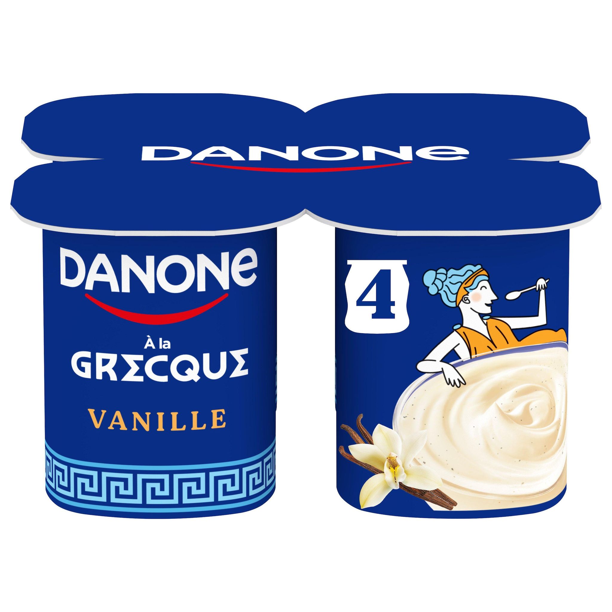 Voir la diapositive 2 : DANONE Yaourt à la grecque à la vanille 4x110g