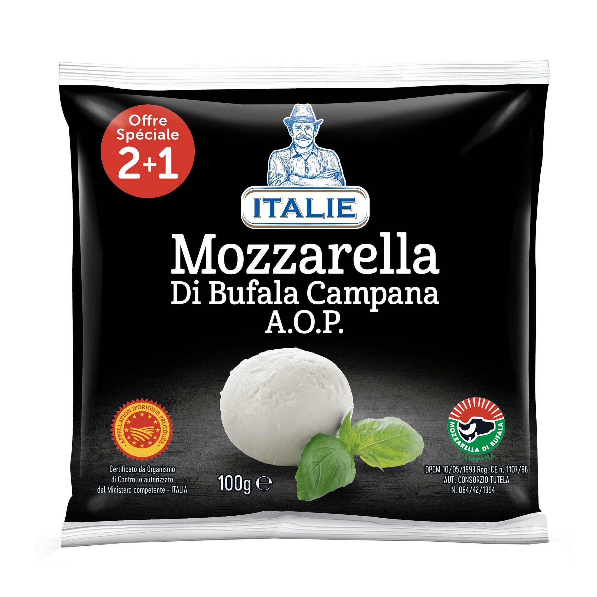 Mozzarella Di Bufala Campana AOP - Offre Spéciale (2+1) 100g